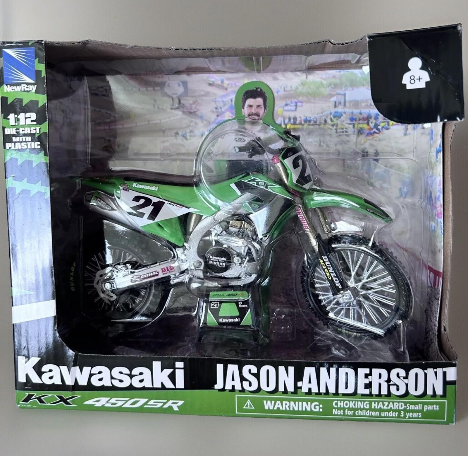 Designer Ray Toys Kawasaki Race Team Bike Replica Jason 1:12 Scale Size ONE SIZE - 4 Thumbnail