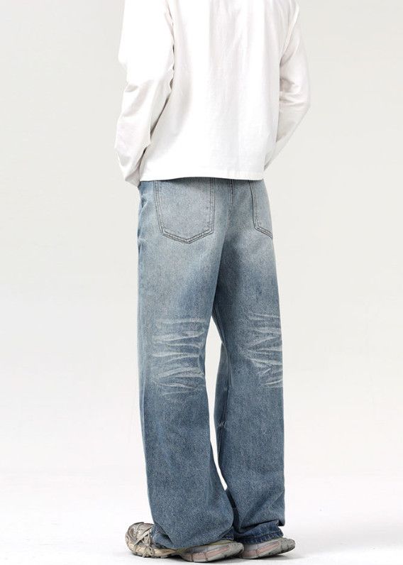 Japanese Brand American straight loose lightning wash jeans for men Size US 32 / EU 48 - 5 Thumbnail