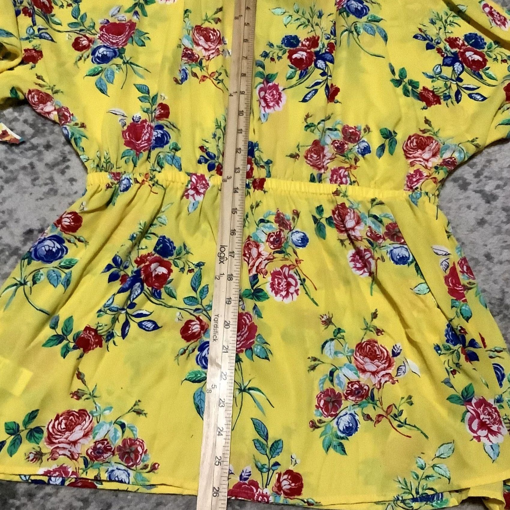 Vintage Pioneer Woman Blouse Dolman Sleeve Women M Yellow Floral 100% Polyester V-Neck Pullover Casual Modern Size M / US 6-8 / IT 42-44 - 7 Thumbnail
