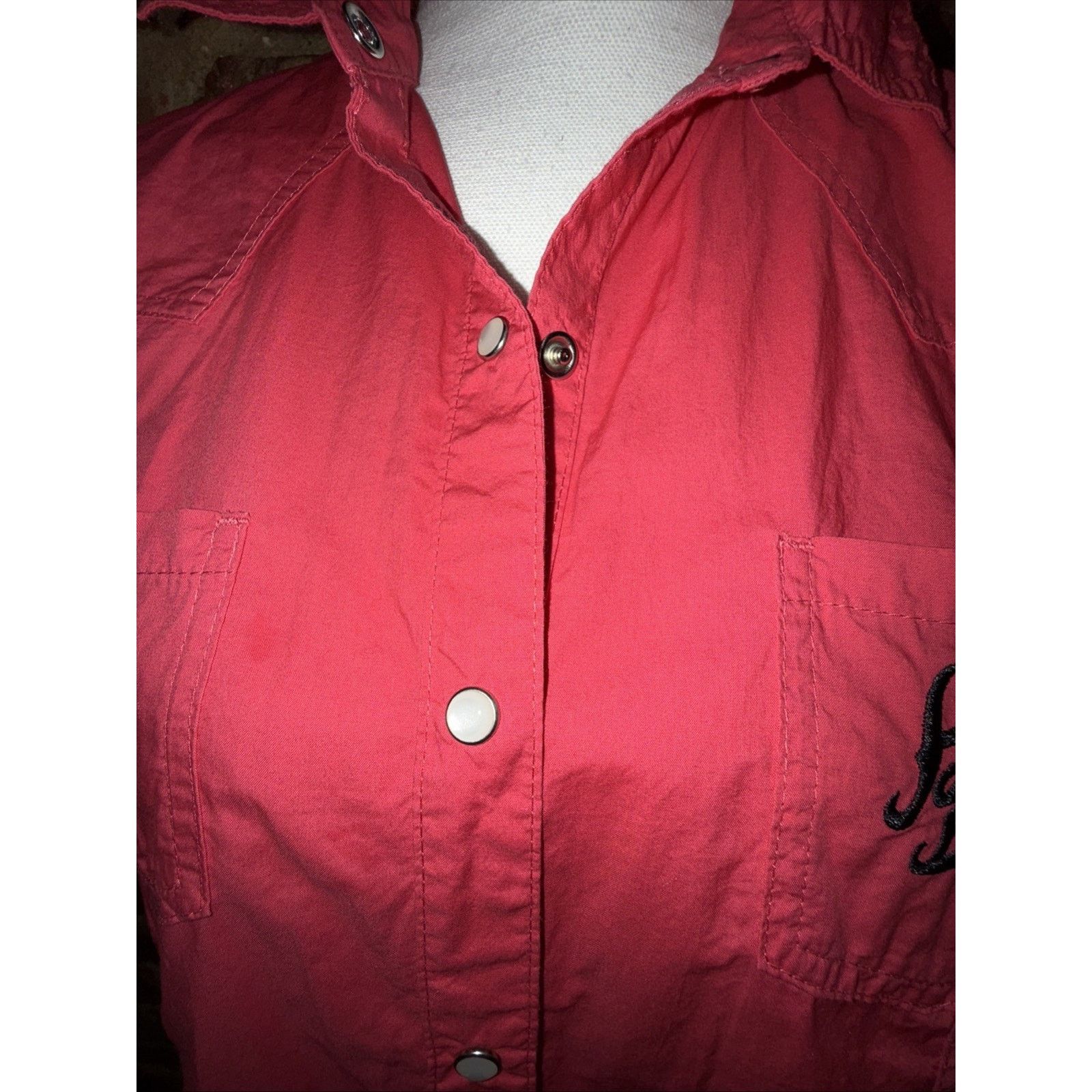 Harley Davidson Harley Davidson Wm's Pearl Snap Moto Western Pink Shirt Sz L Size L / US 10 / IT 46 - 2 Thumbnail