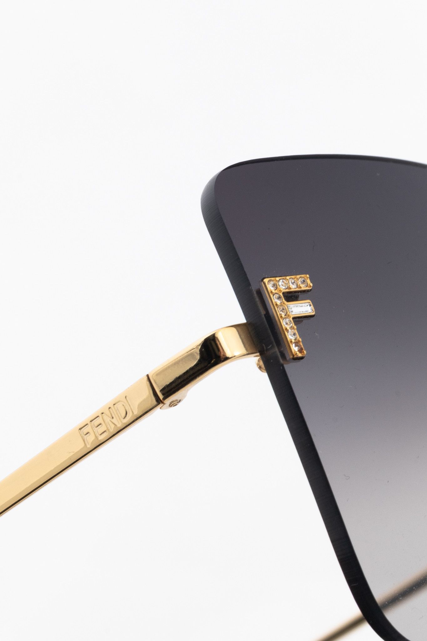 Fendi Fendi First FE4082US Gold-Tone FF-Crystal Square Sunglasses Size ONE SIZE - 6 Thumbnail