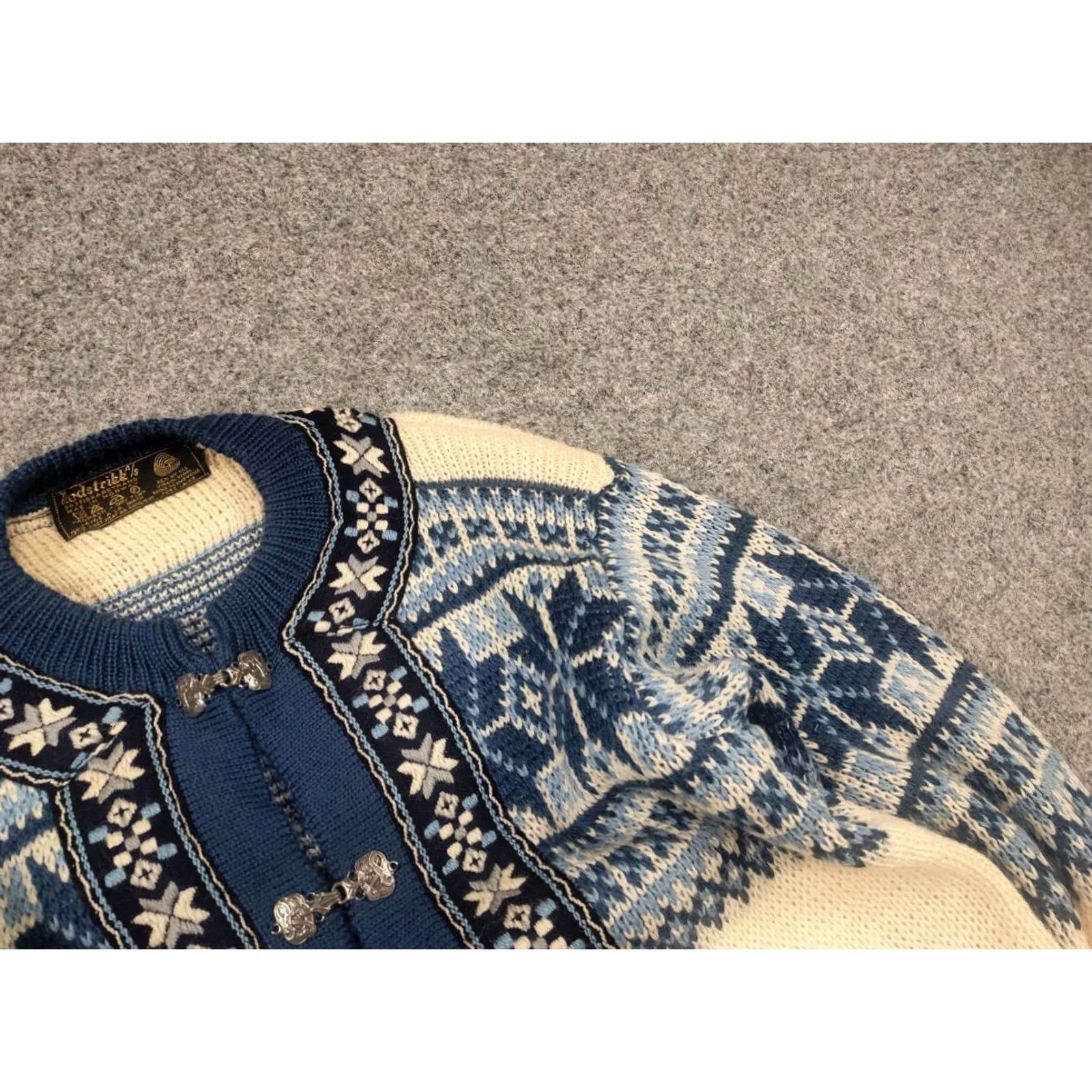 Native VINTAGE Nordstrikk Knit Wool Sweater Cardigan Unisex Norway Beige (80s, 90s) Size US M / EU 48-50 / 2 - 6 Thumbnail