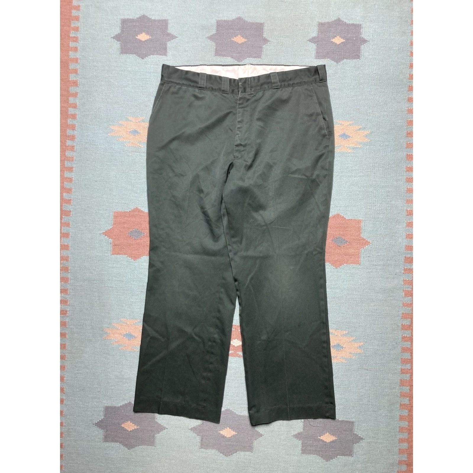 Vintage VINTAGE Big Mac Work Pants Chino Twill Dark Green 37x28 Mens Pants 70s Workwear Size US 37 - 2 Thumbnail