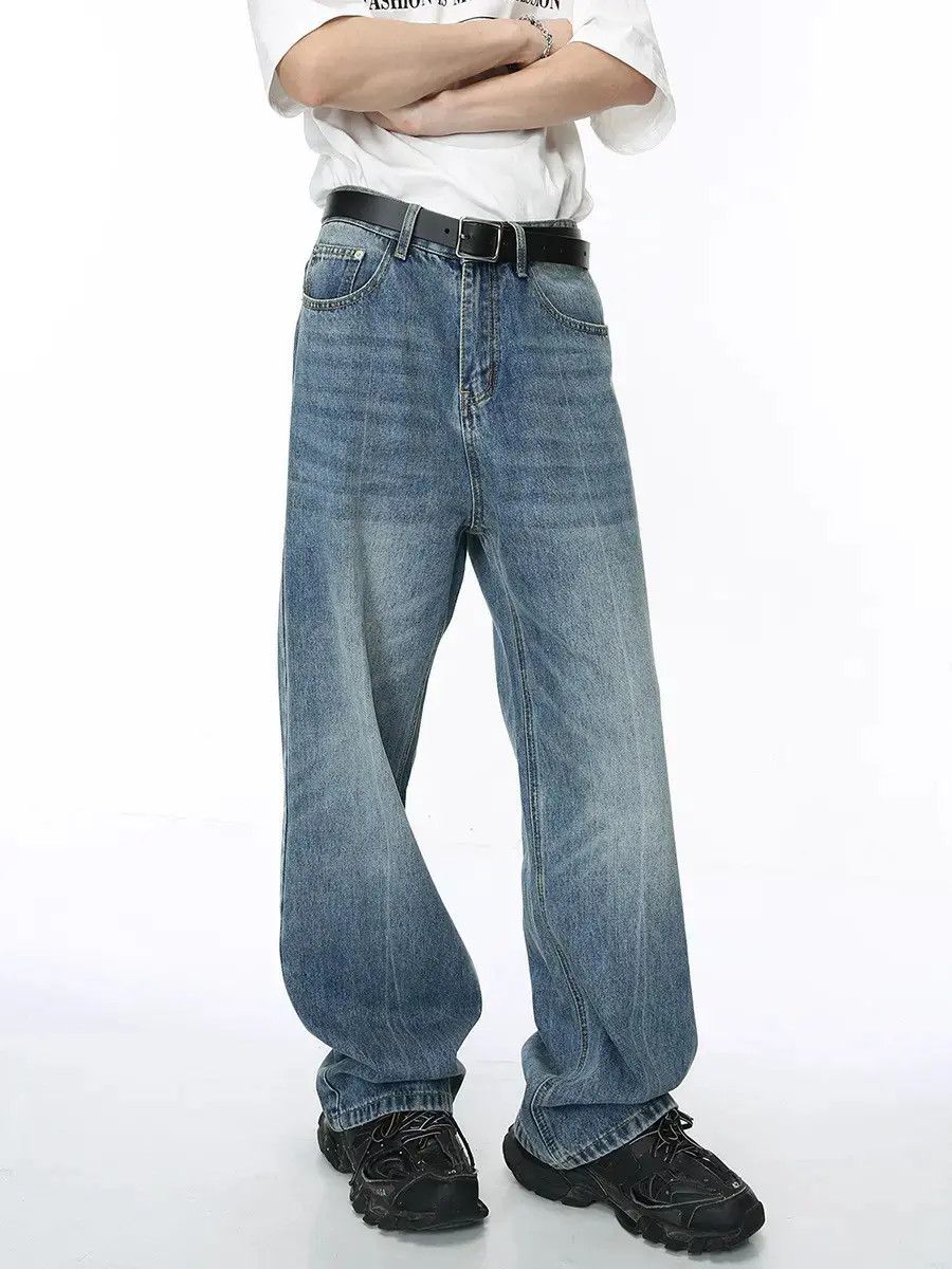 Japanese Brand Retro ink white loose straight leg denim shorts Size US 32 / EU 48 - 3 Thumbnail
