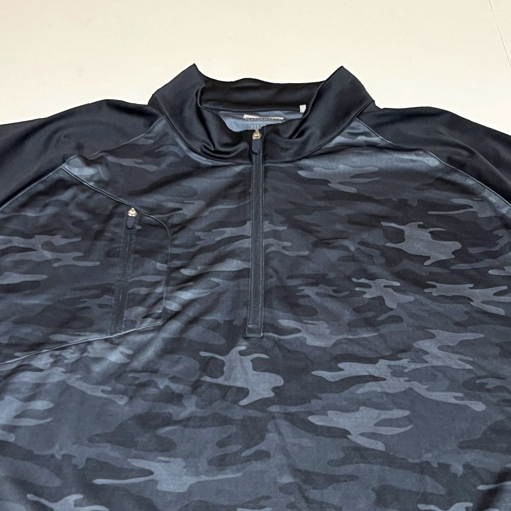 Vintage Ahead Performance Quarter Zip Mens 3XL Blue Camo Logo Golf Pullover Regular Size US XXL / EU 58 / 5 - 2 Thumbnail