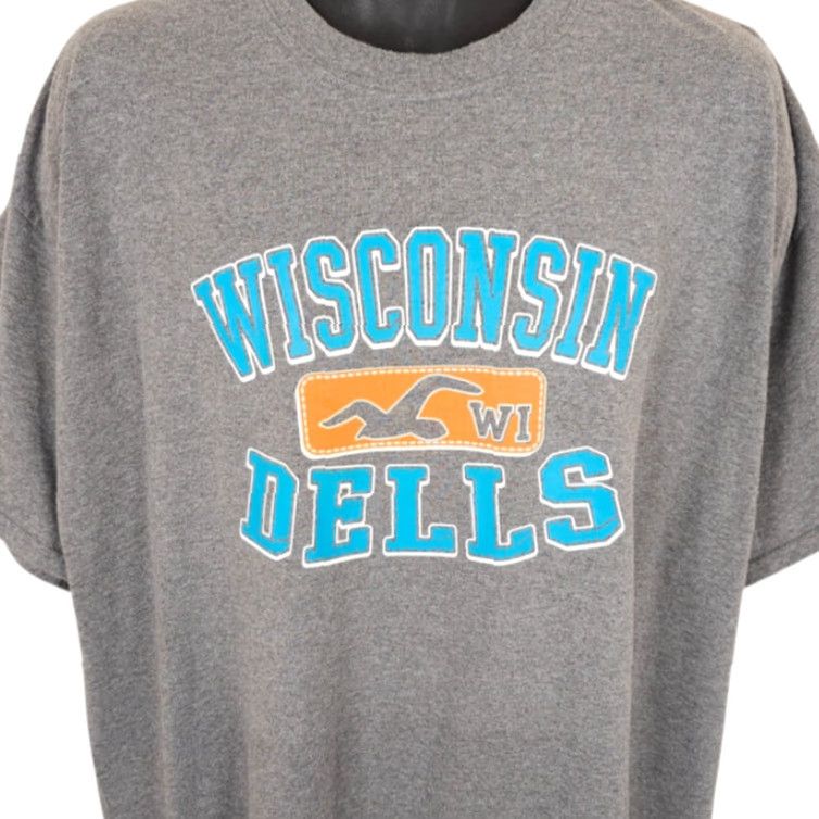 Gildan Wisconsin Dells T Shirt Mens 2XL Gray Travel Destination Tee Size US XXL / EU 58 / 5 - 2 Thumbnail