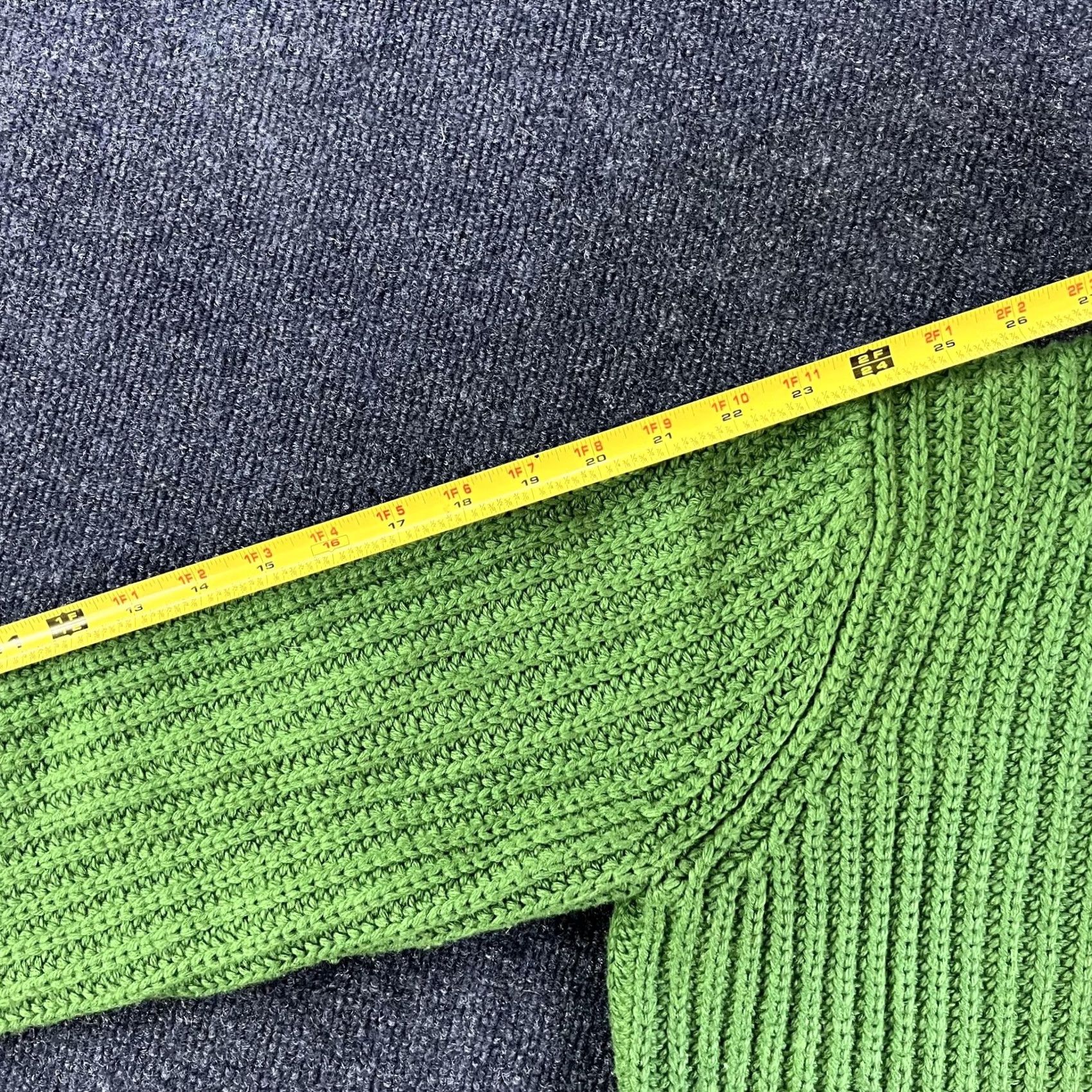 Ellen Tracy Ellen Tracy Sweater Womens Large Green Wool Mock Neck Full Zip Cardigan Knit Size L / US 10 / IT 46 - 7 Thumbnail