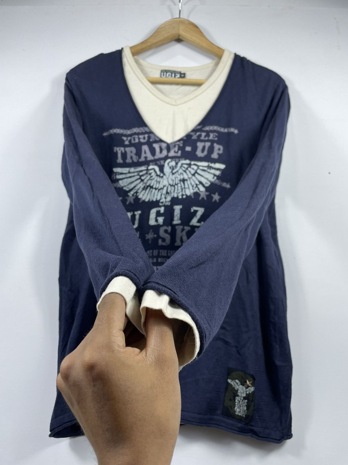 Beauty Beast × If Six Was Nine × Japanese Brand Double Layer U.G.I.Z Poem Long Sleeve punk style Size US L / EU 52-54 / 3 - 2 Thumbnail