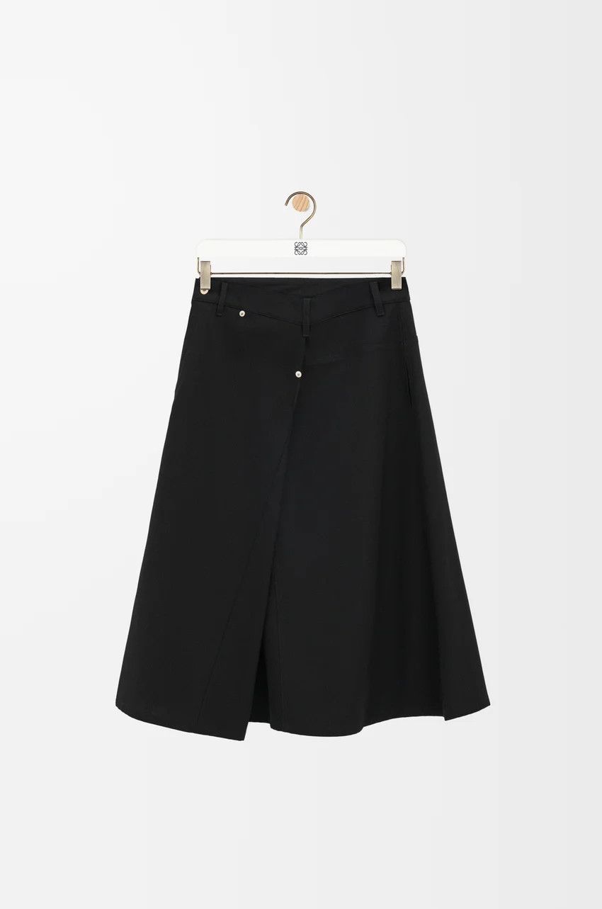 Loewe o1loc1c0525 Deconstructed Skirt in Black Size 26" / US 2 / IT 38 - 1 Thumbnail