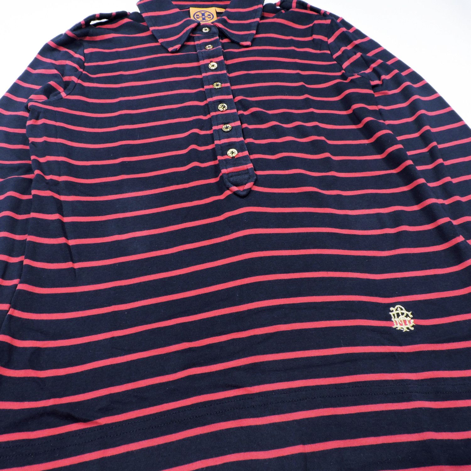 Tory Burch TORY BURCH POLO STRIPED SHOULDER TAB PIMA COTTON SHIRT Size M / US 6-8 / IT 42-44 - 7 Thumbnail