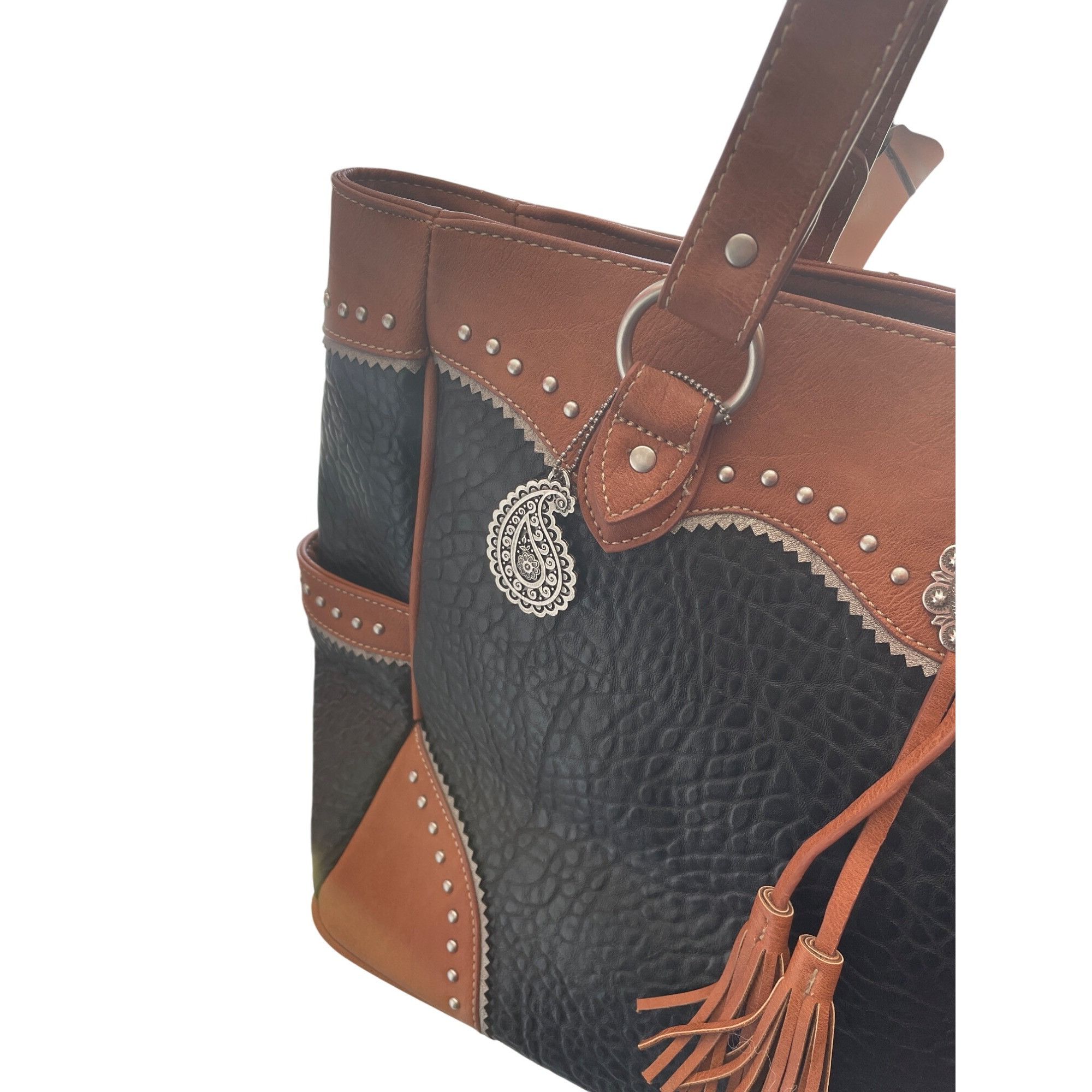 Other Bandana By American West Large Brown Leather Tote Bag SKU 89 Size ONE SIZE - 3 Thumbnail