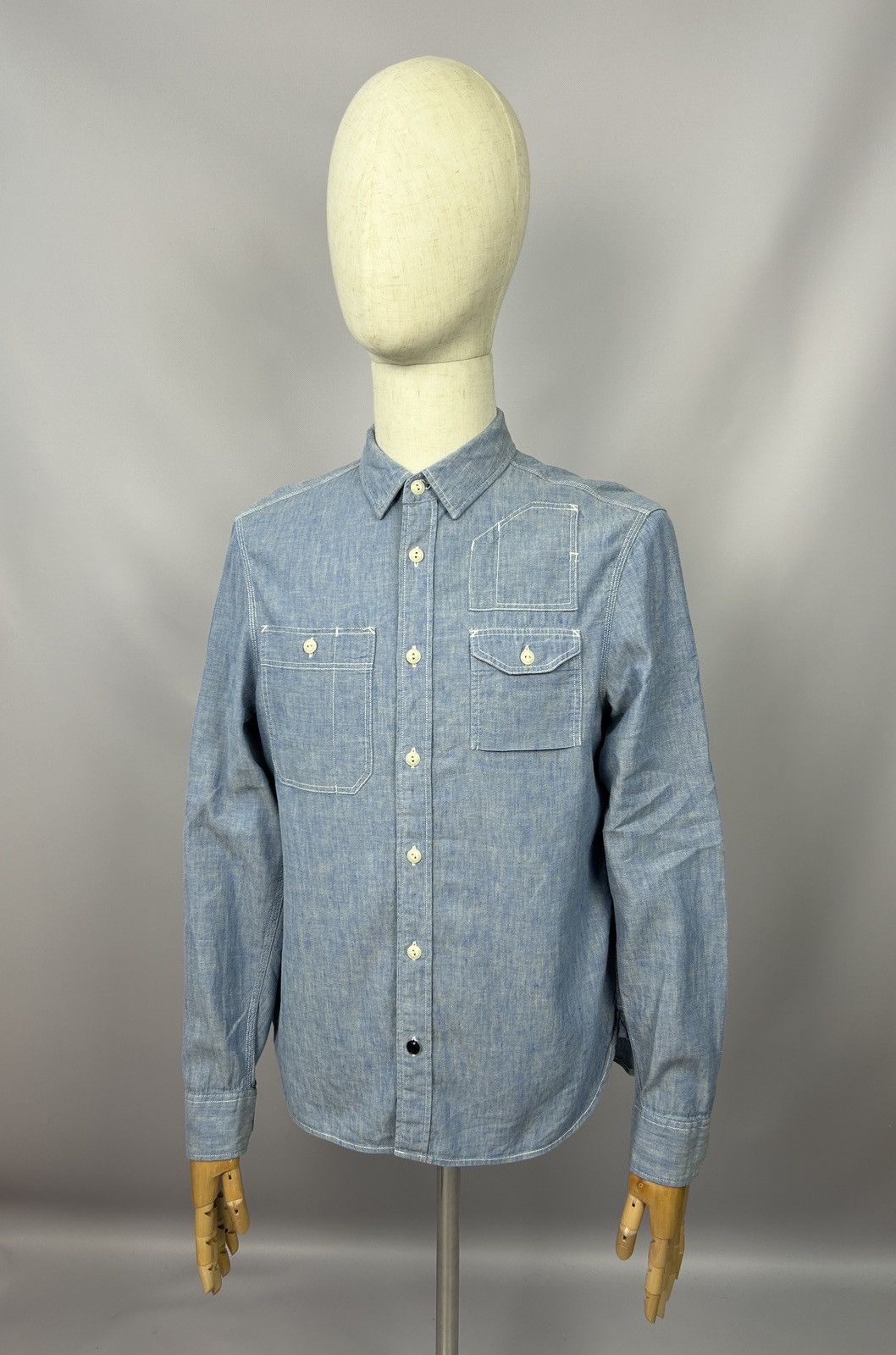 Allsaints Allsaints Kaufman Blue Linen Cotton Shirt Size M P2P 20'4" Size US M / EU 48-50 / 2 - 2 Thumbnail