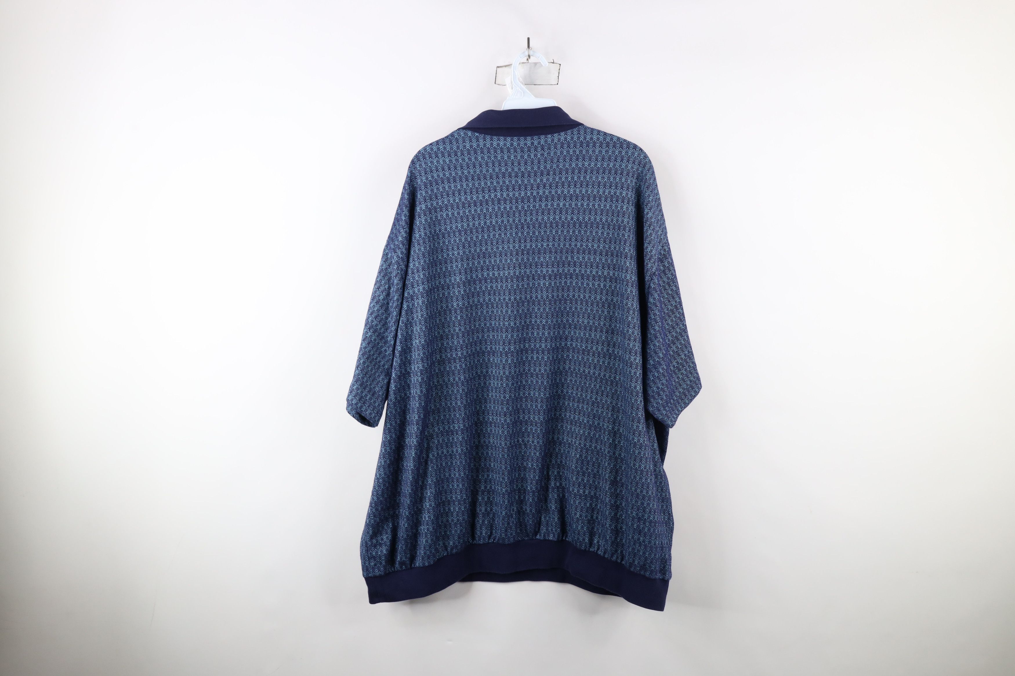 Vintage Vintage 90s Streetwear Geometric Pullover Polo Shirt Blue Size US XXL / EU 58 / 5 - 7 Thumbnail