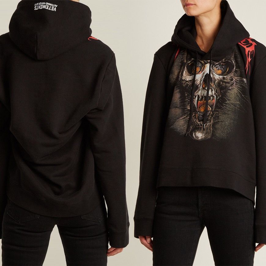 Vetements AW18 Vetements Misplaced Skull Hoodie Black | Grailed