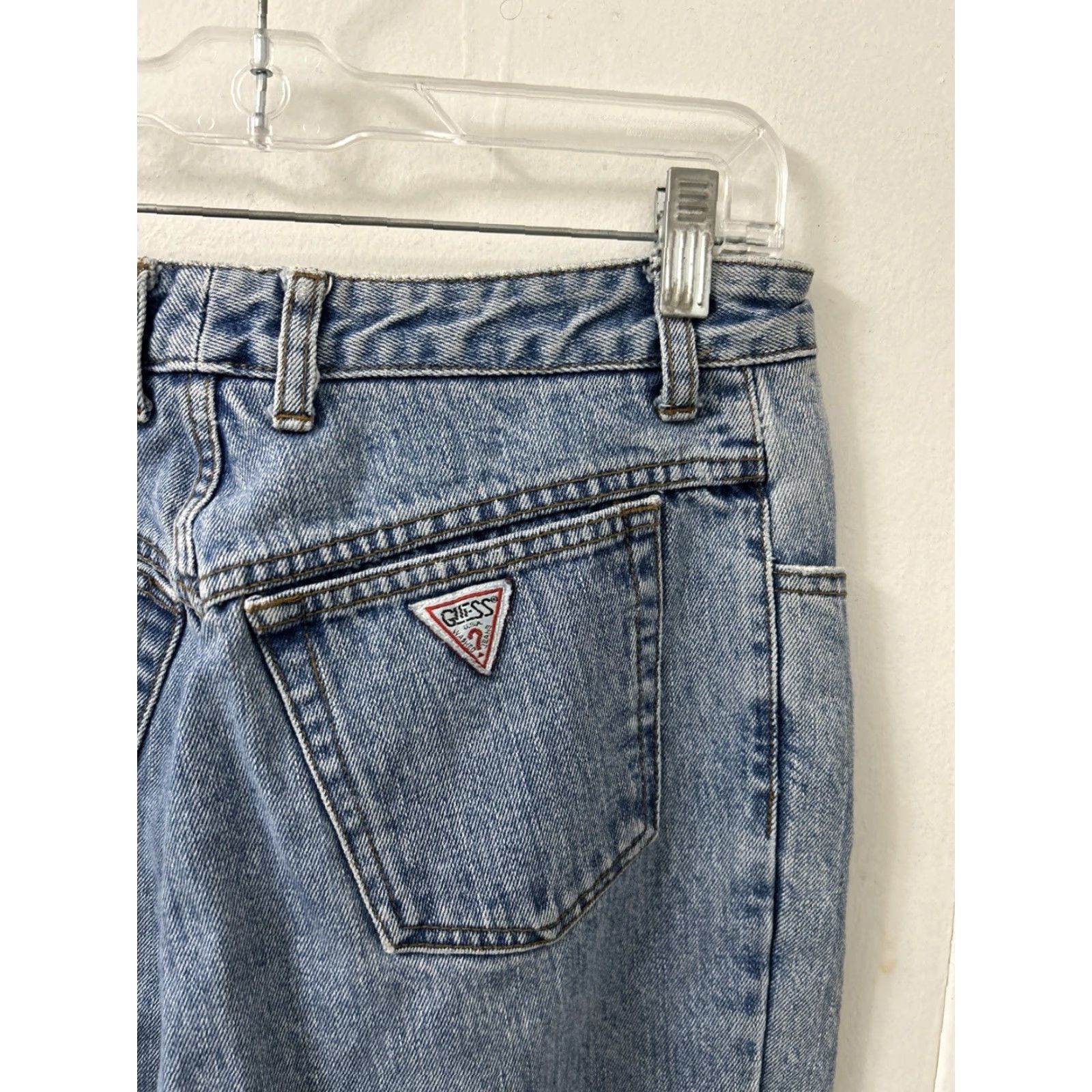 Guess VINTAGE GUESS Jeans Womens 29x27 Blue Made In USA Tapered Ankle Zip Mens? Size 29" - 4 Thumbnail