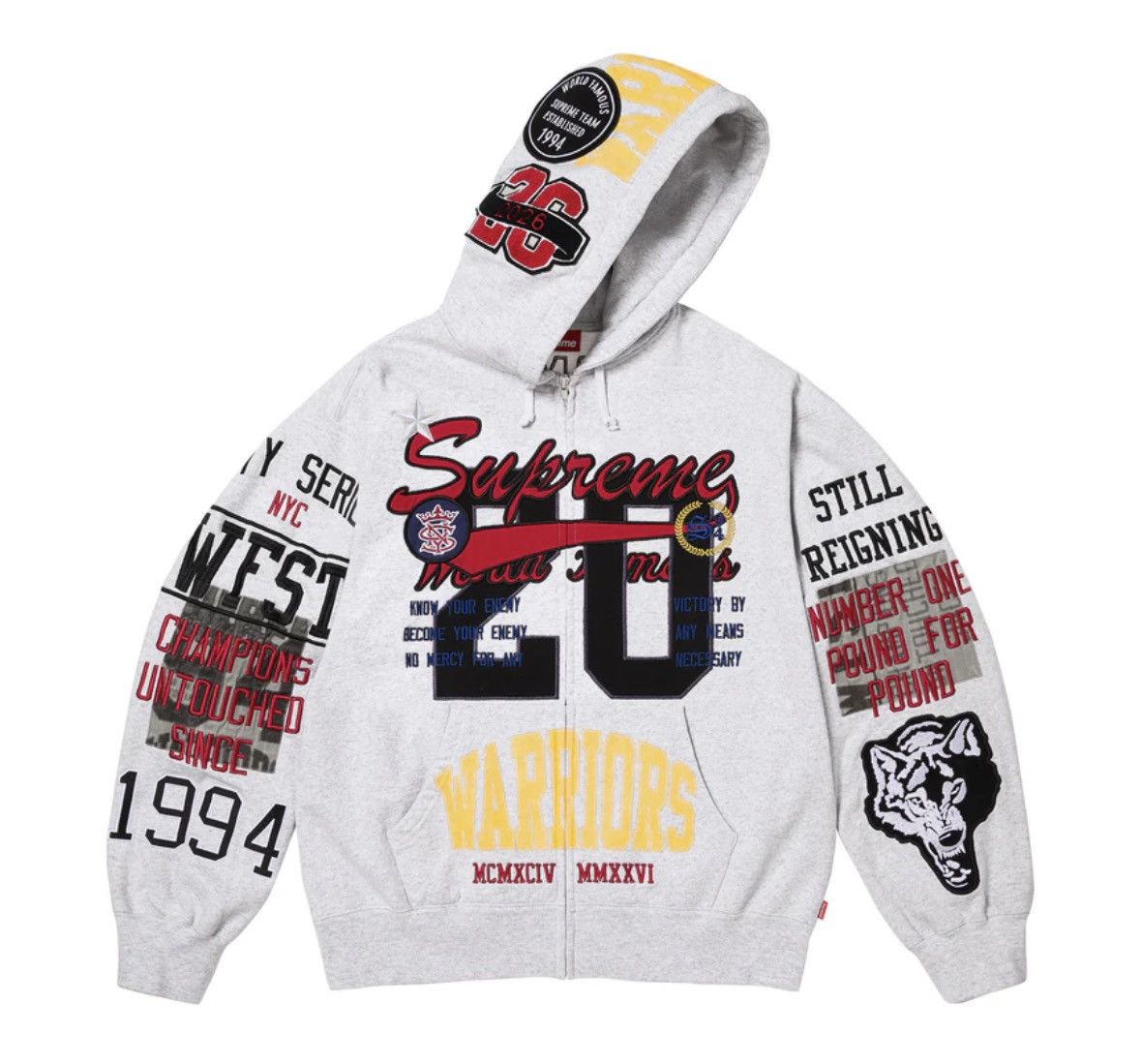 Supreme IDGAF Zip Up Hooded Sweatshirt | Grailed