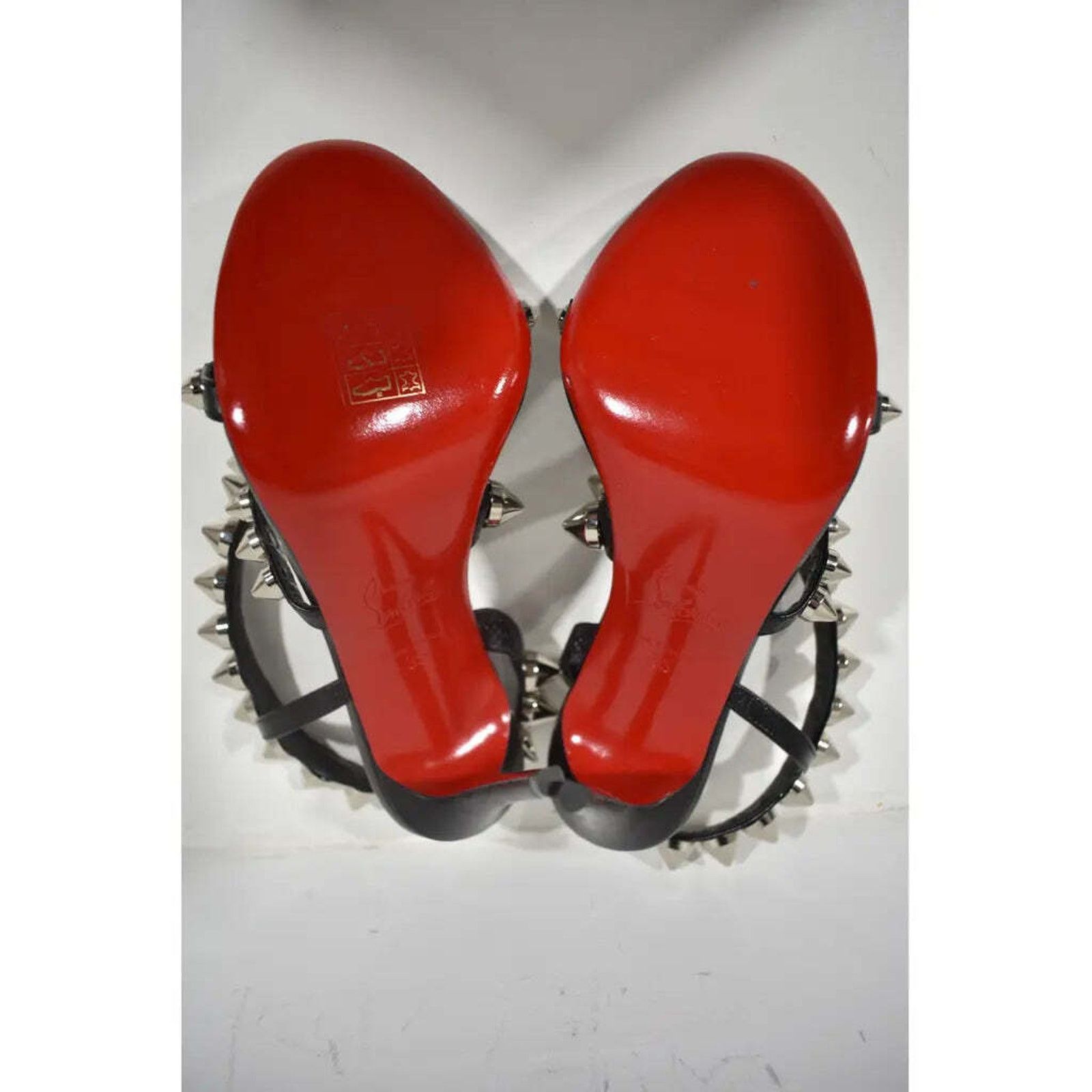 Christian Louboutin Spikita Strap 100 Black Spike Strappy Sandal Heel Pump 35 Size US 5 / IT 35 - 12 Thumbnail