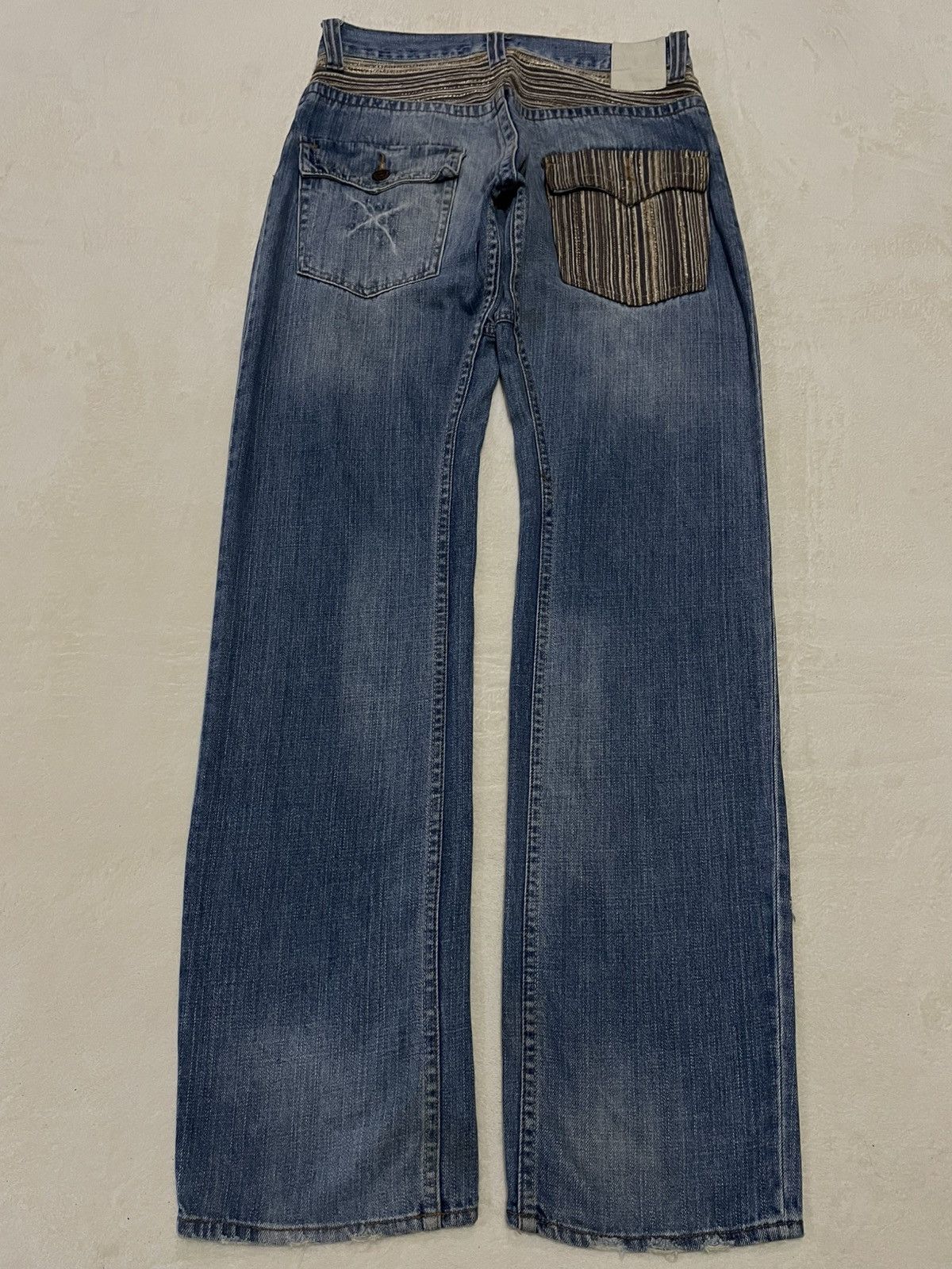 Japanese Brand Vintage Rovertry Mudwash Faded Distress Denim Jeans Size US 31 - 10 Thumbnail