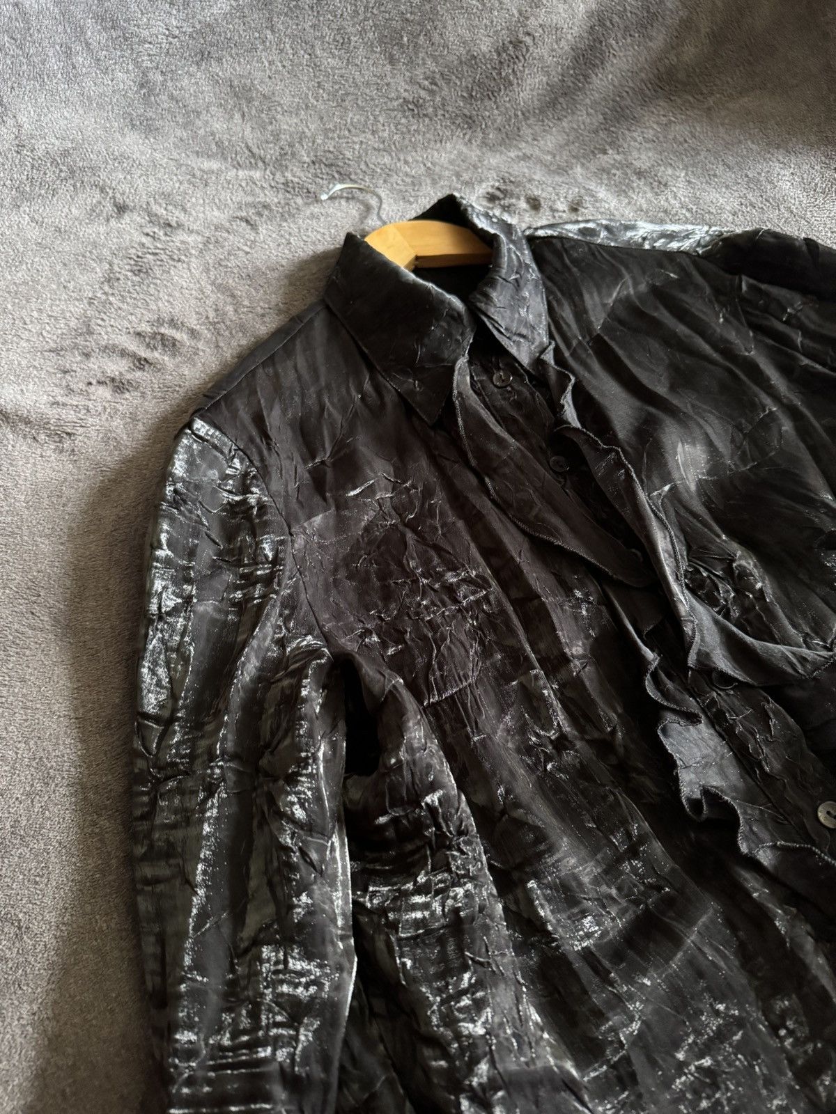 Vintage Vintage gothic elegant y2k black metallic plisse Size M / US 6-8 / IT 42-44 - 2 Thumbnail
