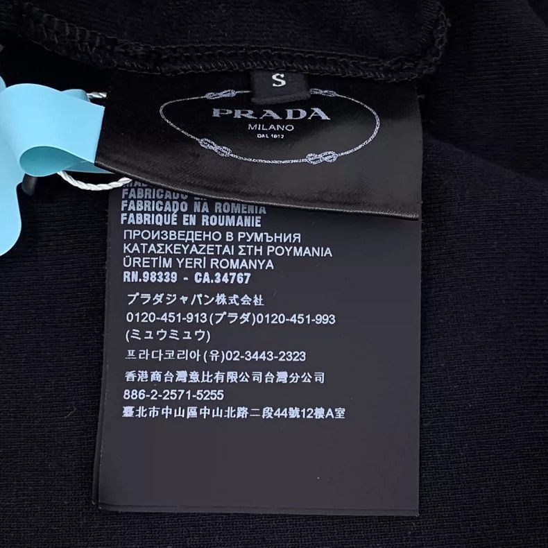 Prada Prada Black Cotton Short Sleeve TShirt -2505 Size S / US 4 / IT 40 - 7 Thumbnail