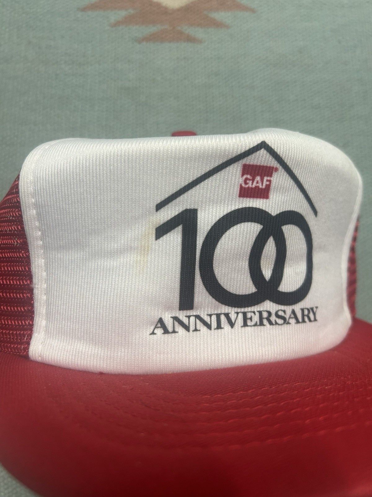 Vintage Vintage trucker hat GAF 100 anniversary red white snap Size ONE SIZE - 3 Thumbnail