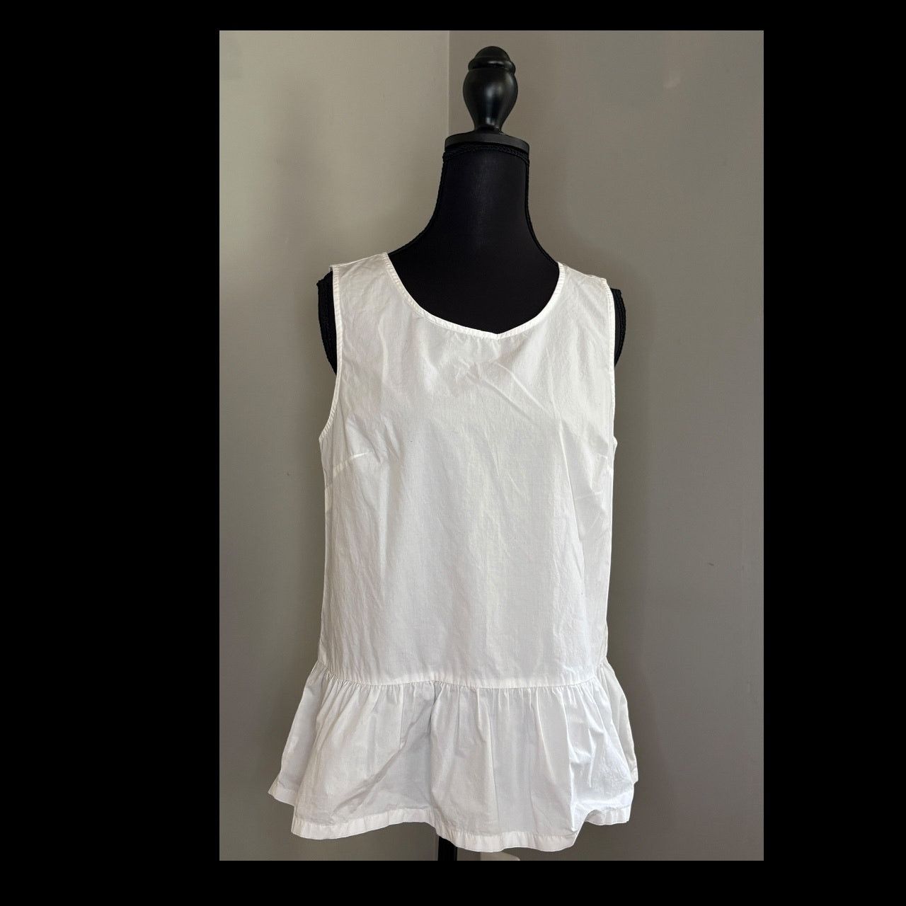 Anthropologie J. Crew White Back Bow Tie Sleeveless Blouse Size S / US 4 / IT 40 - 2 Thumbnail