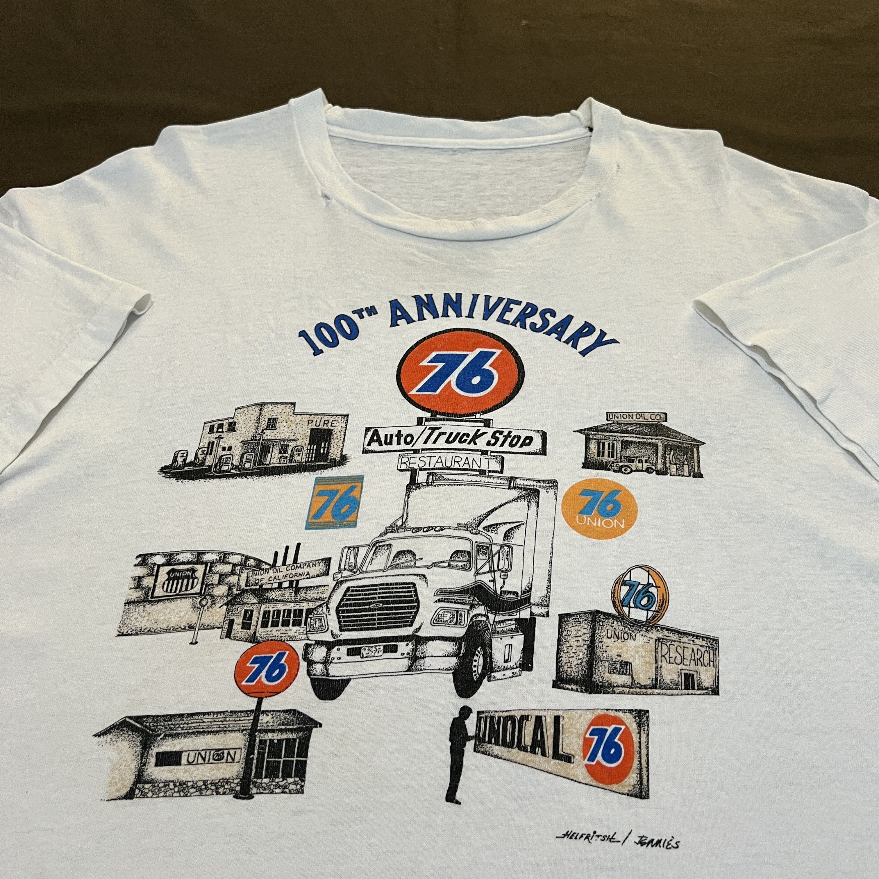 Vintage 90s anniversary 76 Lubricant Oil Promo Tee 2XL