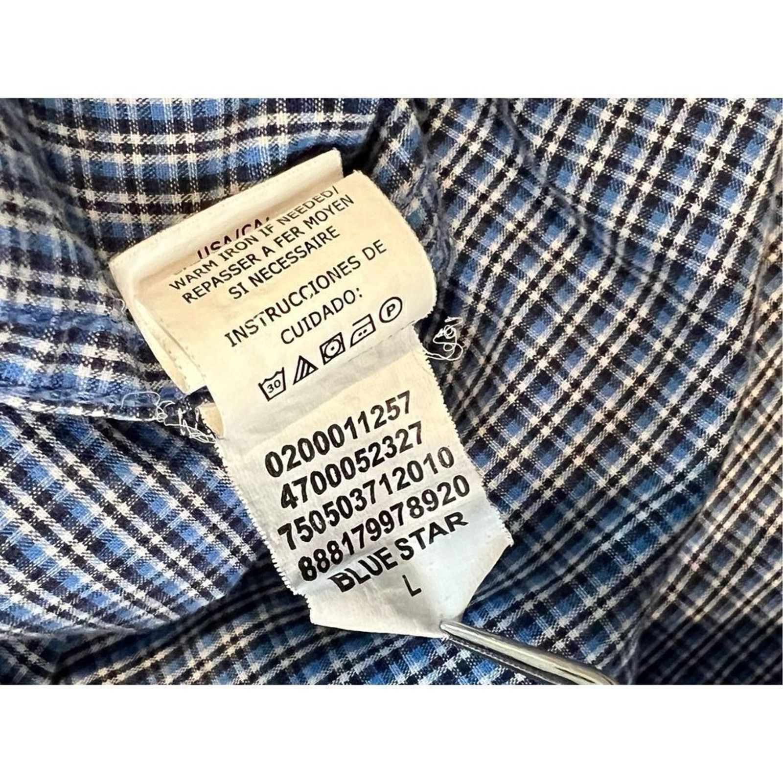 Chaps Chaps Blue Gingham Poplin Button Down Shirt LARGE Business Size US L / EU 52-54 / 3 - 10 Thumbnail