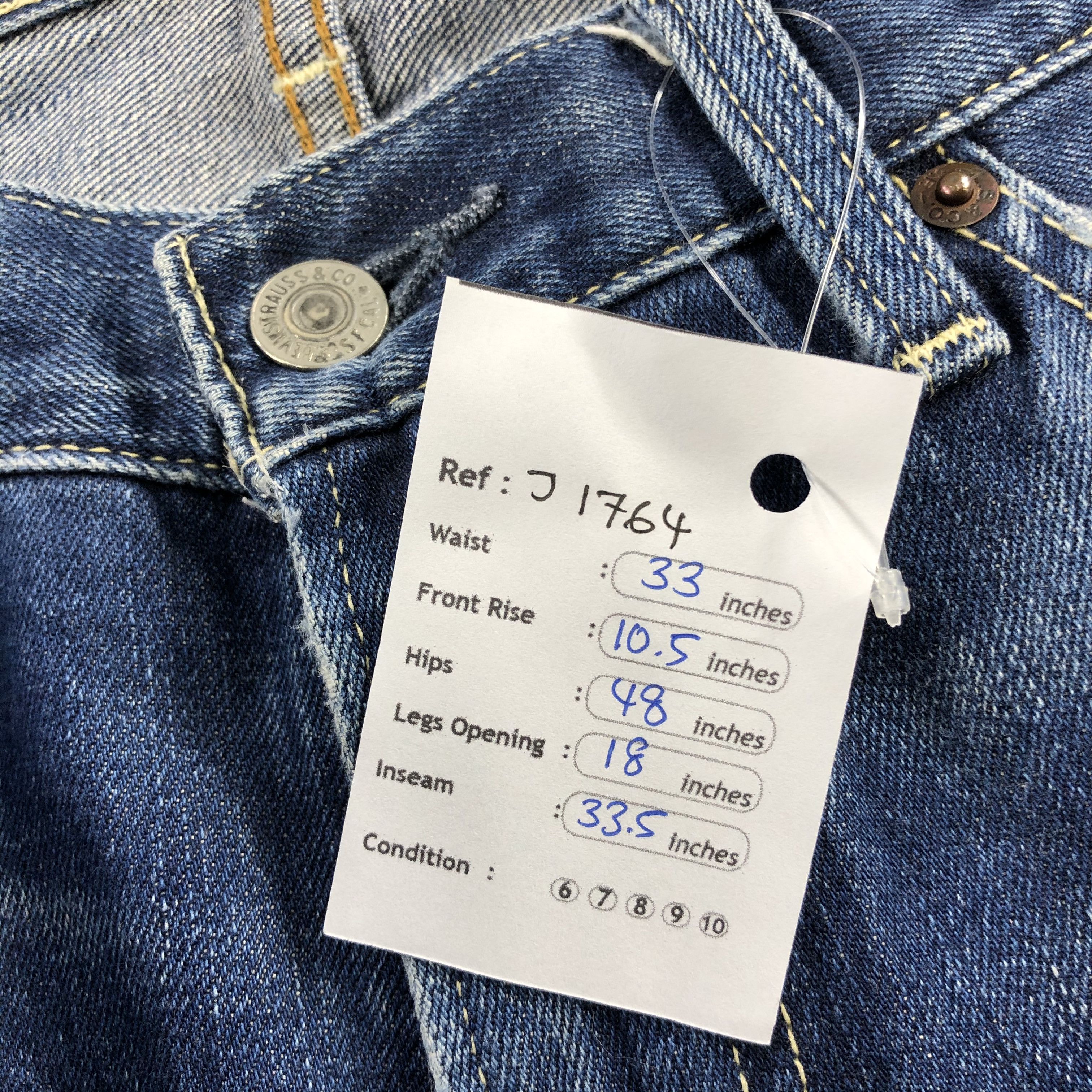 Levi's 90s Vintage Blue Wash Levis 503 Jeans-J1764 Size US 33 - 15 Thumbnail