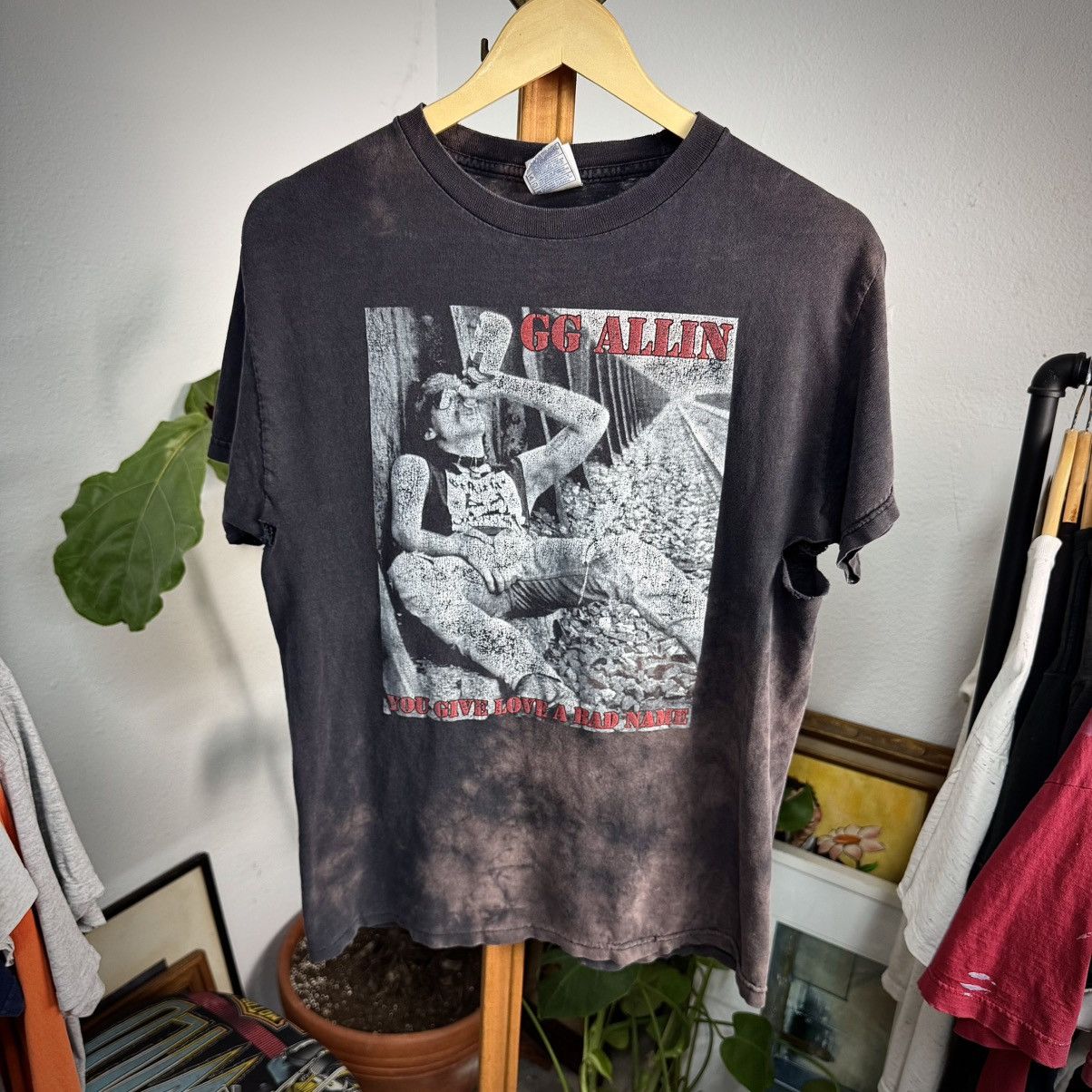 Vintage GG Allin Distressed Thrashed Punk Band T-Shirt, image size:1204x1204