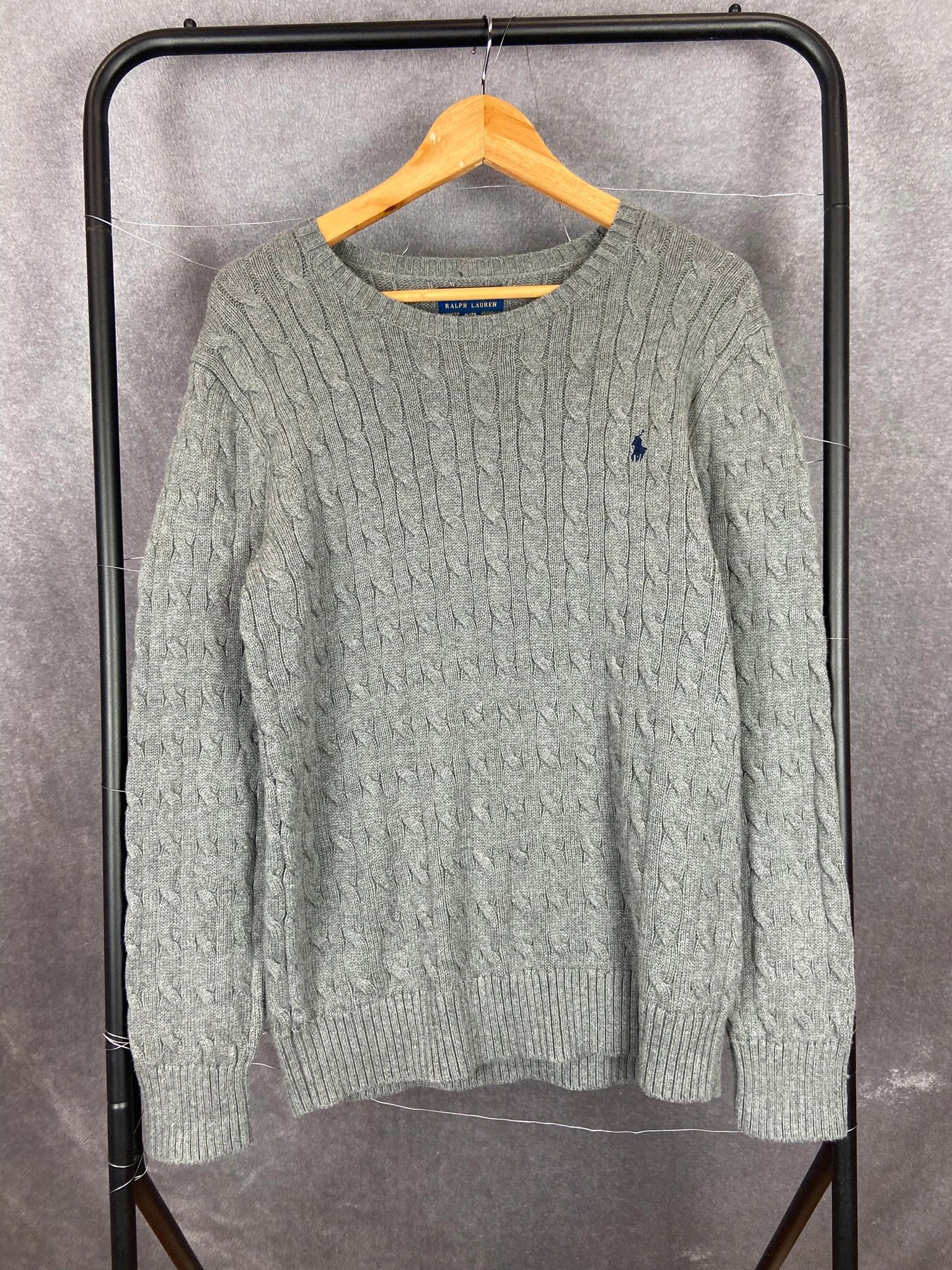Ralph Lauren Ralph Lauren Grey Cable Knit Sweater XL Junior Size US M / EU 48-50 / 2 - 1 Thumbnail