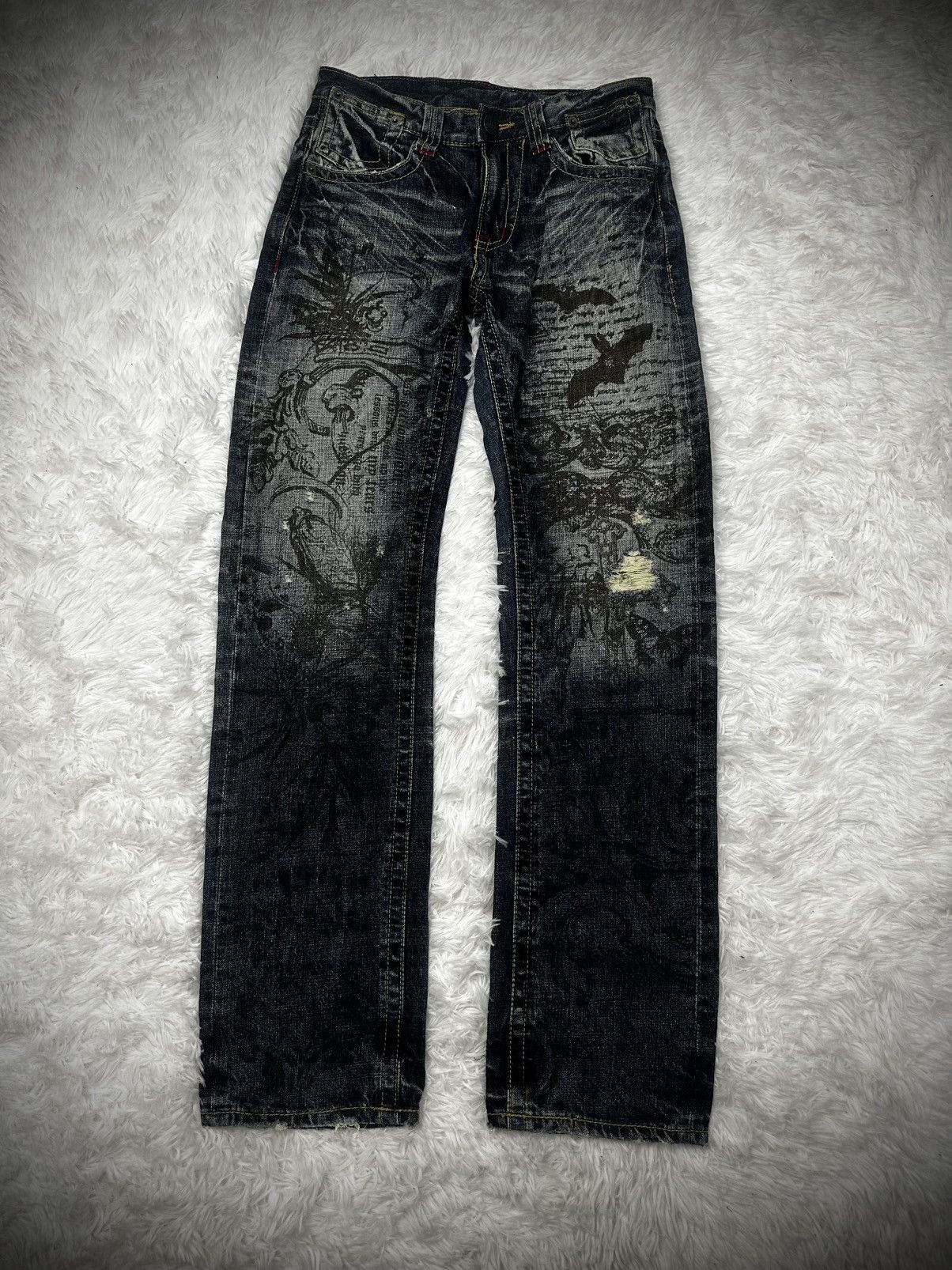 Japanese Brand 💥rare💥 japanese brand urvanation whiskers punk poem jeans Size US 30 / EU 46 - 1 Thumbnail