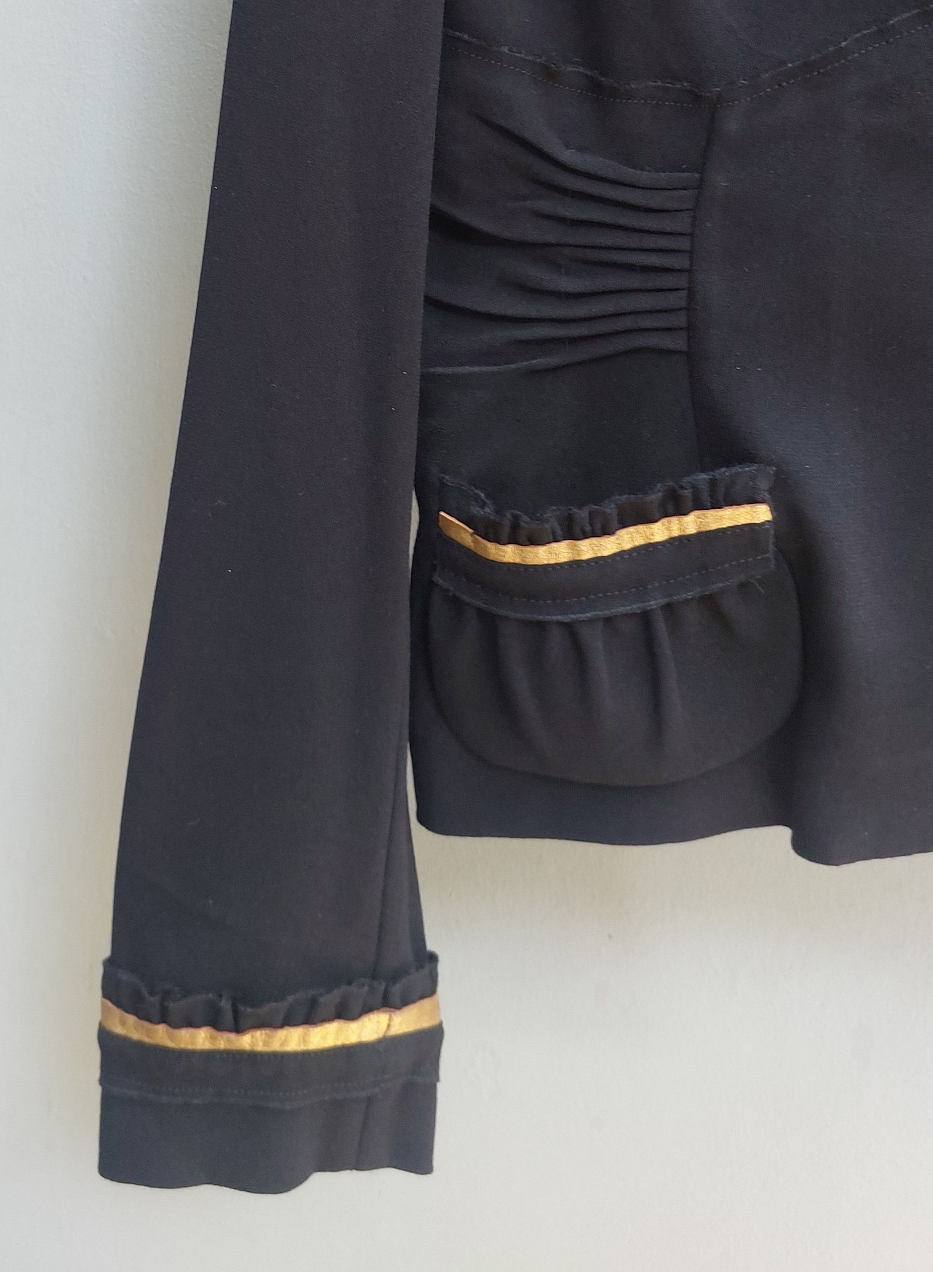 Prada Vintage x Prada Black Wool Jacket With Gold Trim Size S / US 4 / IT 40 - 7 Thumbnail