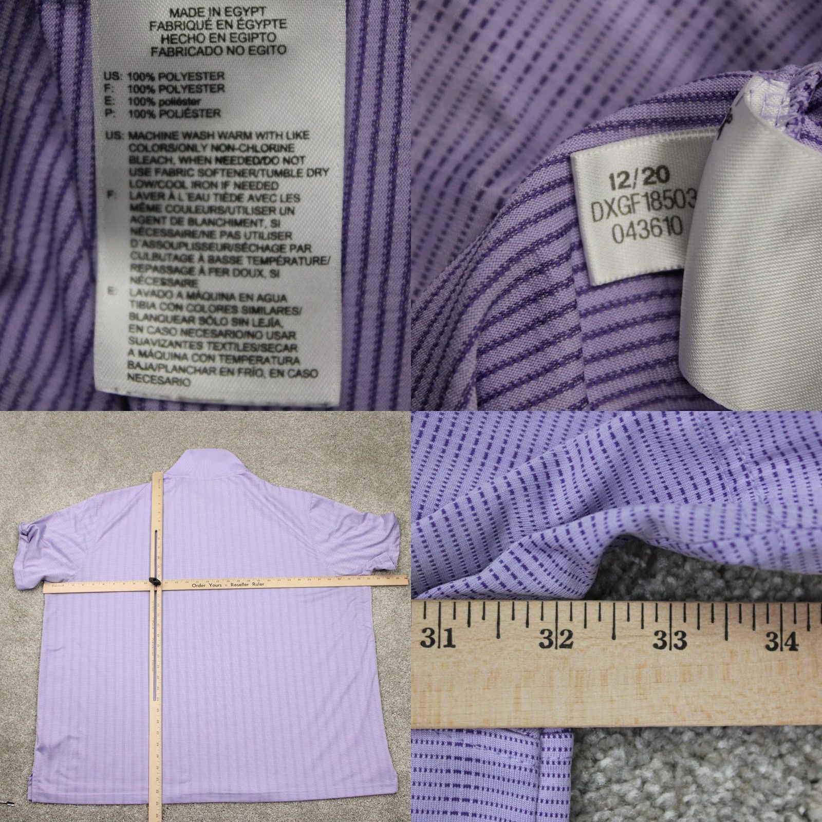 Reebok Reebok Golf Polo Shirt Men 4XL XXXXL Purple 100% Polyester Short Sleeve Pullover Size US XXL / EU 58 / 5 - 8 Thumbnail