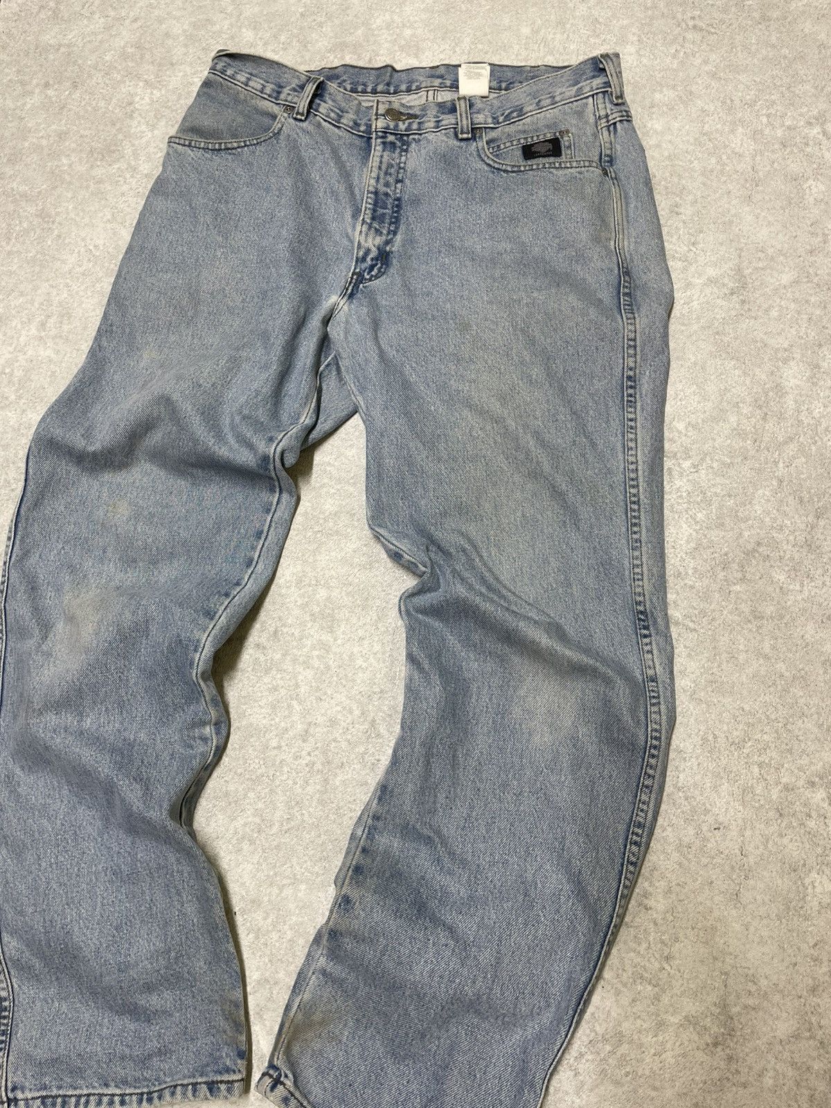 Harley Davidson × Vintage Vintage Rare Harley Davidson Trademark Logo Denim Jeans Size US 32 / EU 48 - 1 Thumbnail