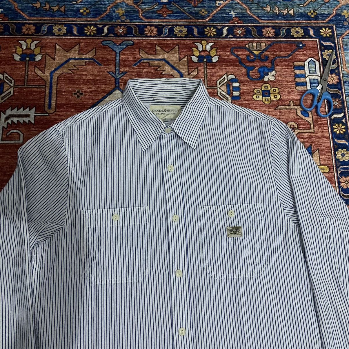 Denim & Supply Ralph Lauren × RRL Ralph Lauren × Ralph Lauren Denim & Supply Ralph Lauren Striped Double Pocket Shirt Size US M / EU 48-50 / 2 - 3 Thumbnail