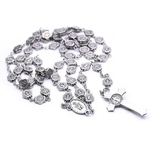 Jewelry Saint Benedict Rosary Necklace Chain Catholic Church Jesus Size ONE SIZE - 4 Thumbnail