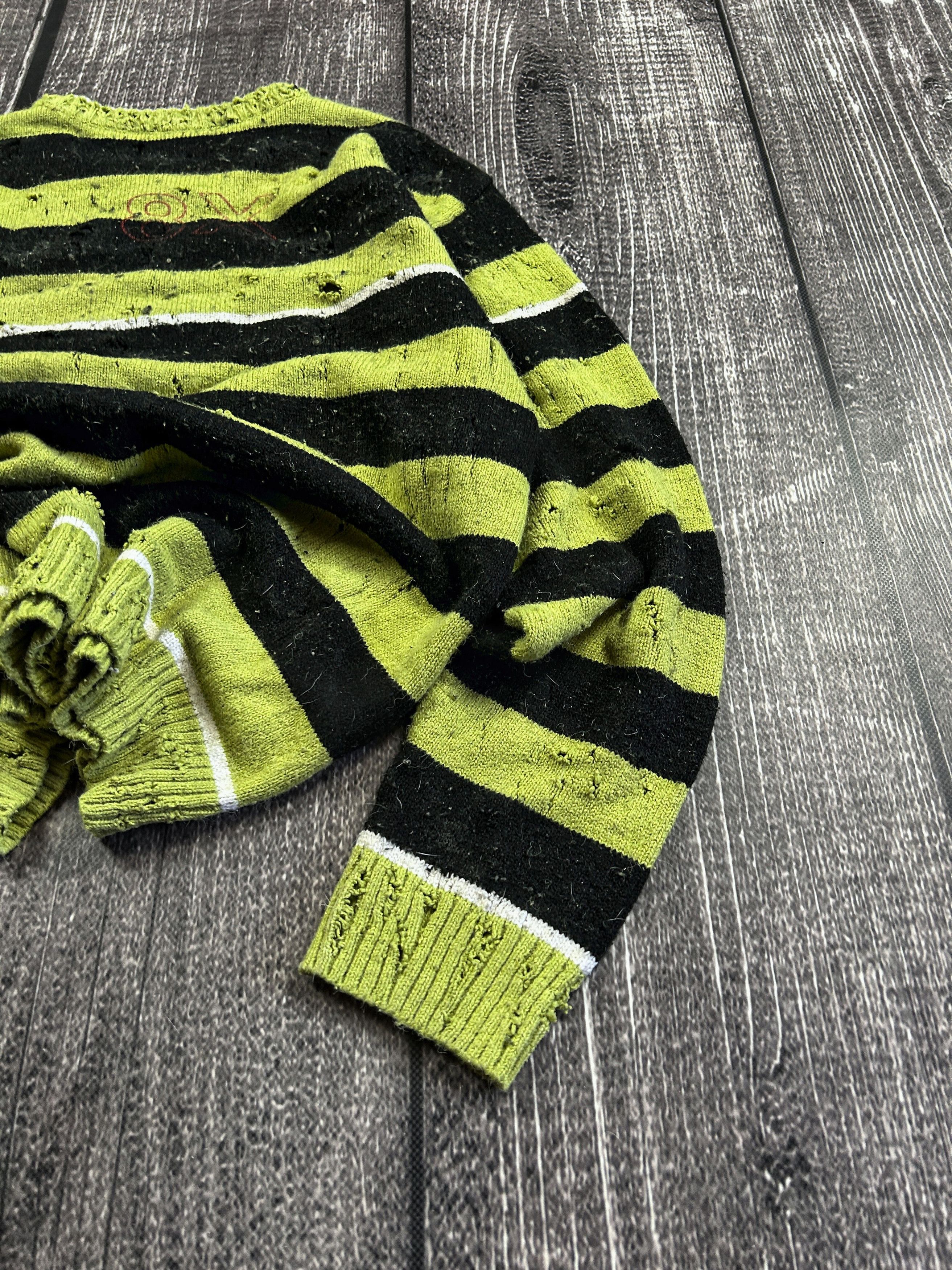 Japanese Brand Y2K Distressed Striped Grunge Knit Sweater Punk Archive Size US M / EU 48-50 / 2 - 9 Thumbnail
