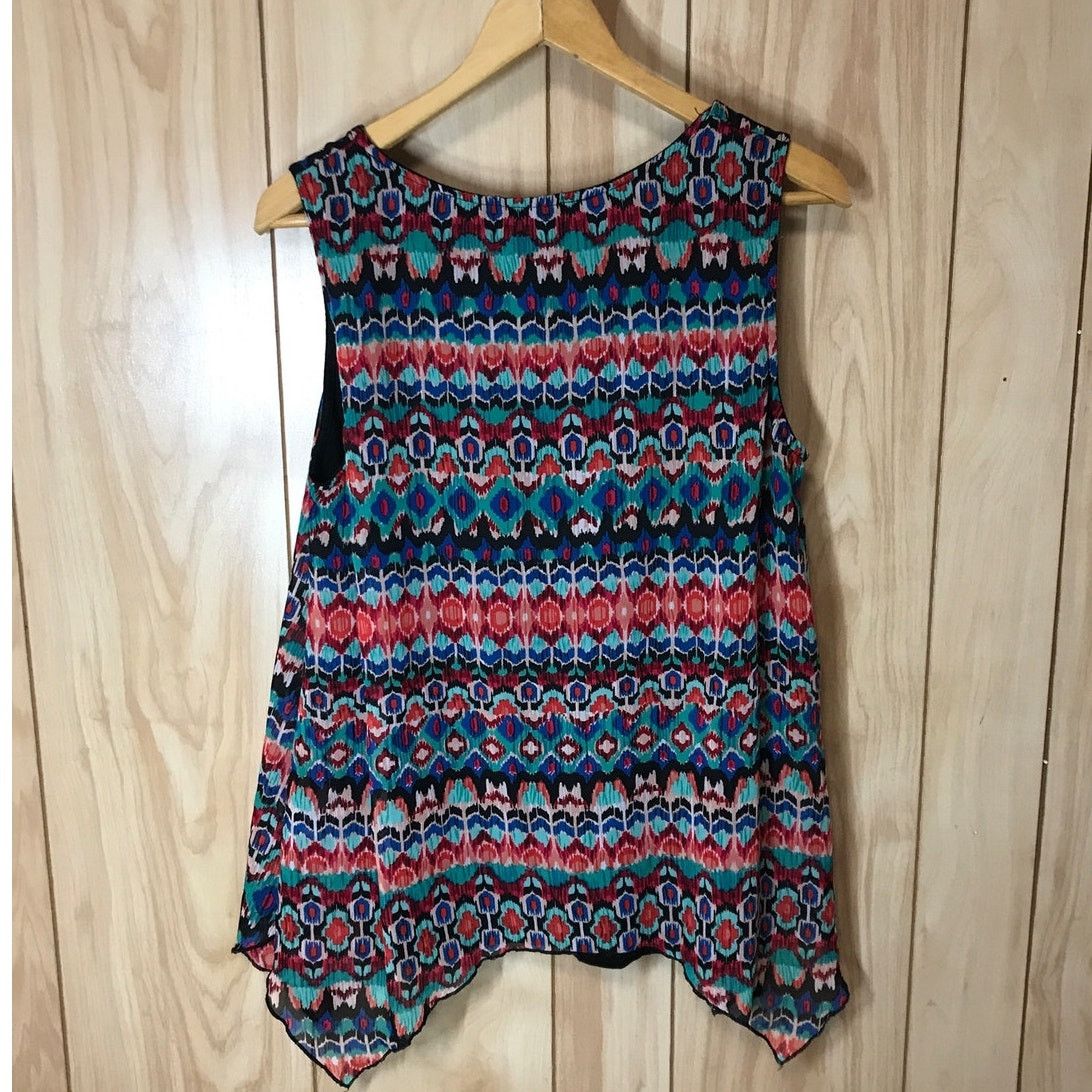 Other Espresso Blue & Pink Decorative Scoop Neck Tank Top L Size L / US 10 / IT 46 - 2 Thumbnail