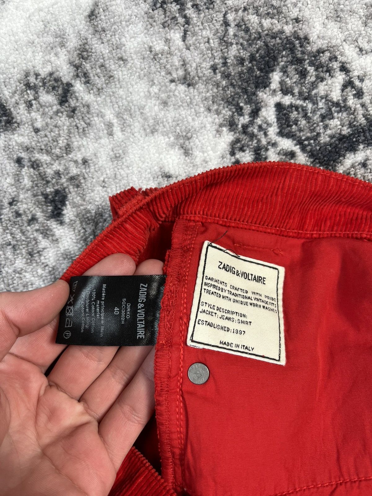 Zadig & Voltaire Zadig & Voltaire Red Corduroy Pants Size 33 Size US 33 - 8 Thumbnail