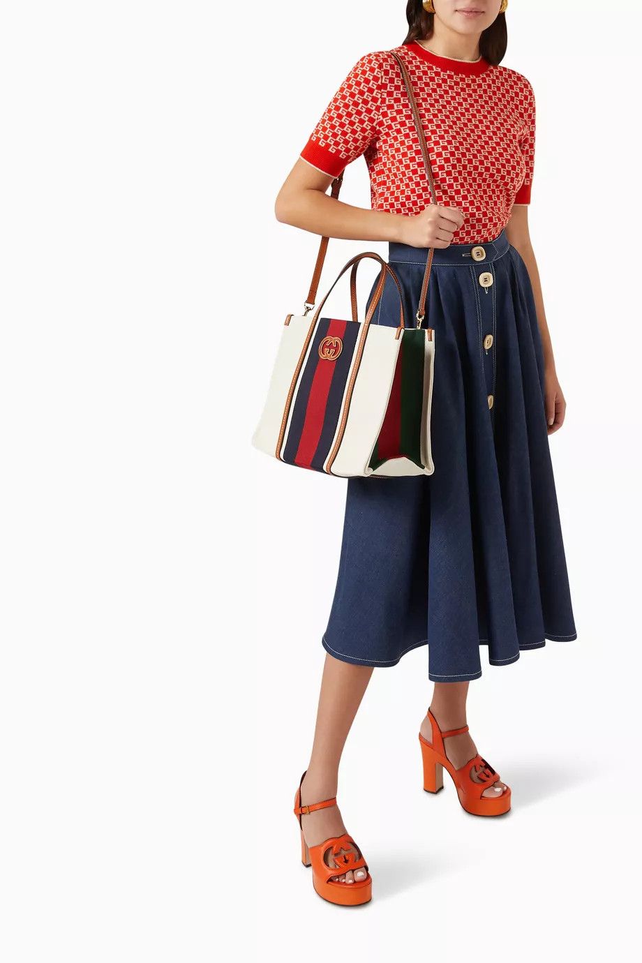 Gucci o1s1wg110125 Size: OS / Medium Interlocking G Tote Bag Size ONE SIZE - 5 Thumbnail
