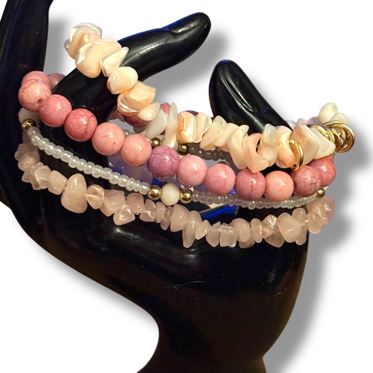 Other Pink and white stretch bracelets Size ONE SIZE - 2 Thumbnail