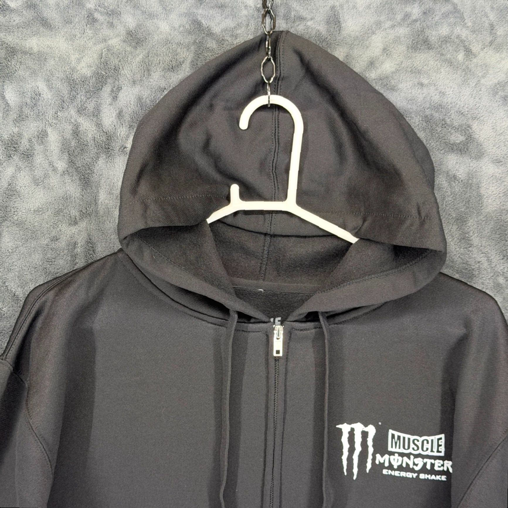 Vintage Monster Energy Muscle Monster Hoodie Mens XL Black Full Zip Sweatshirt Fleece Size US XL / EU 56 / 4 - 2 Thumbnail