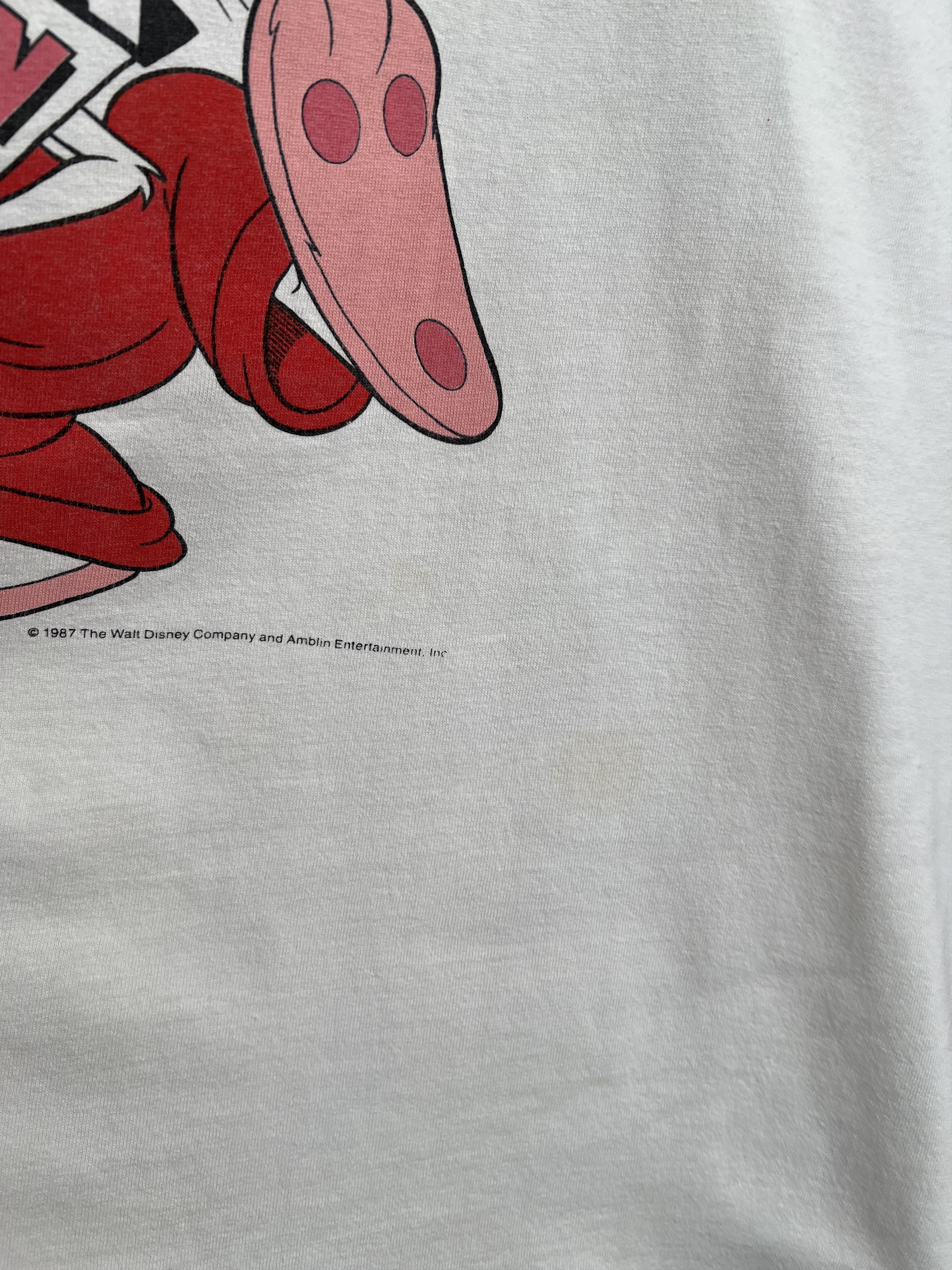 Disney Vintage 1987 Roger Rabbit Disney Cartoon White T-shirt Size US L / EU 52-54 / 3 - 8 Thumbnail