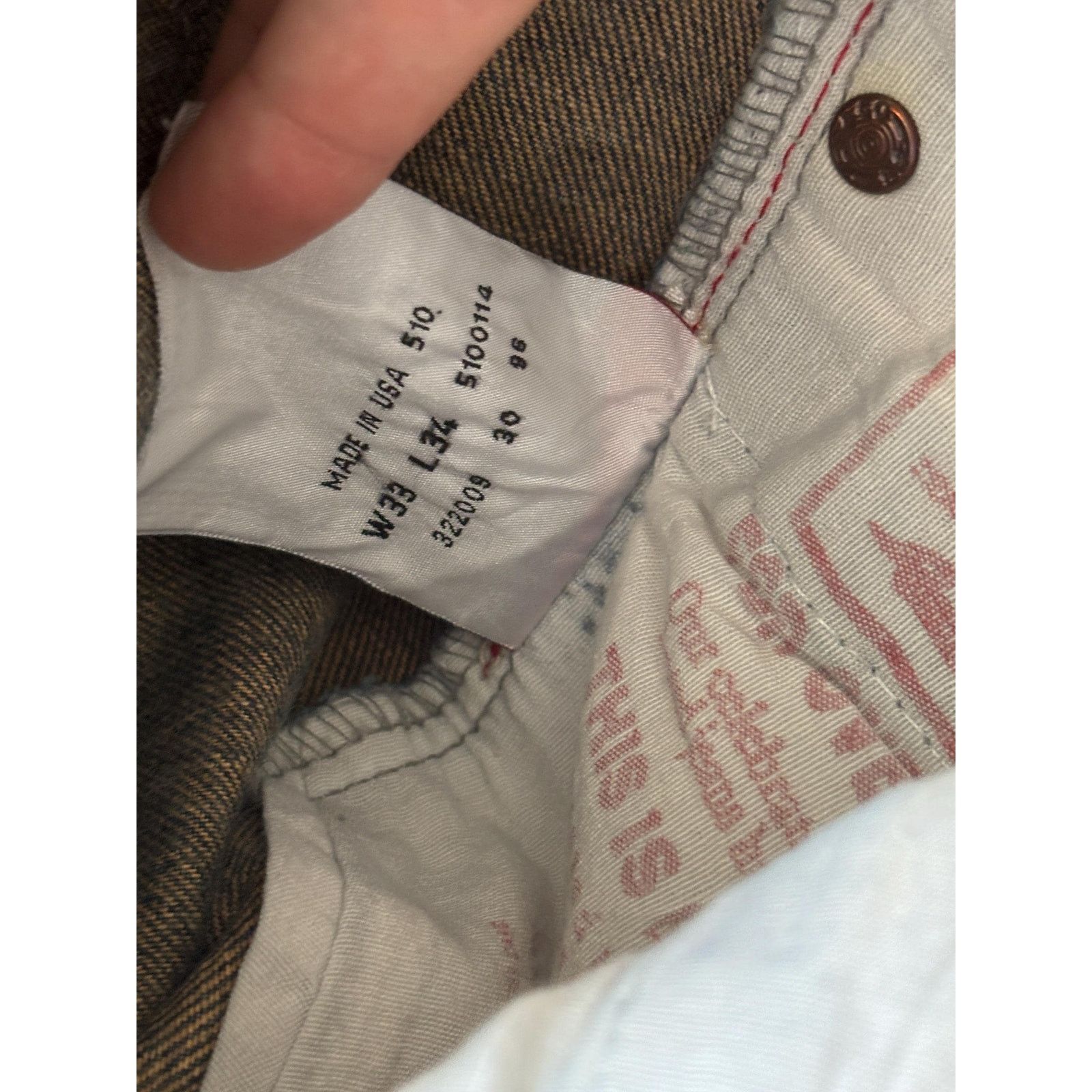 Levi's Levi's 510 W33 L34 USA Made 1996 Rare Distressed Tapered Size US 33 - 10 Thumbnail