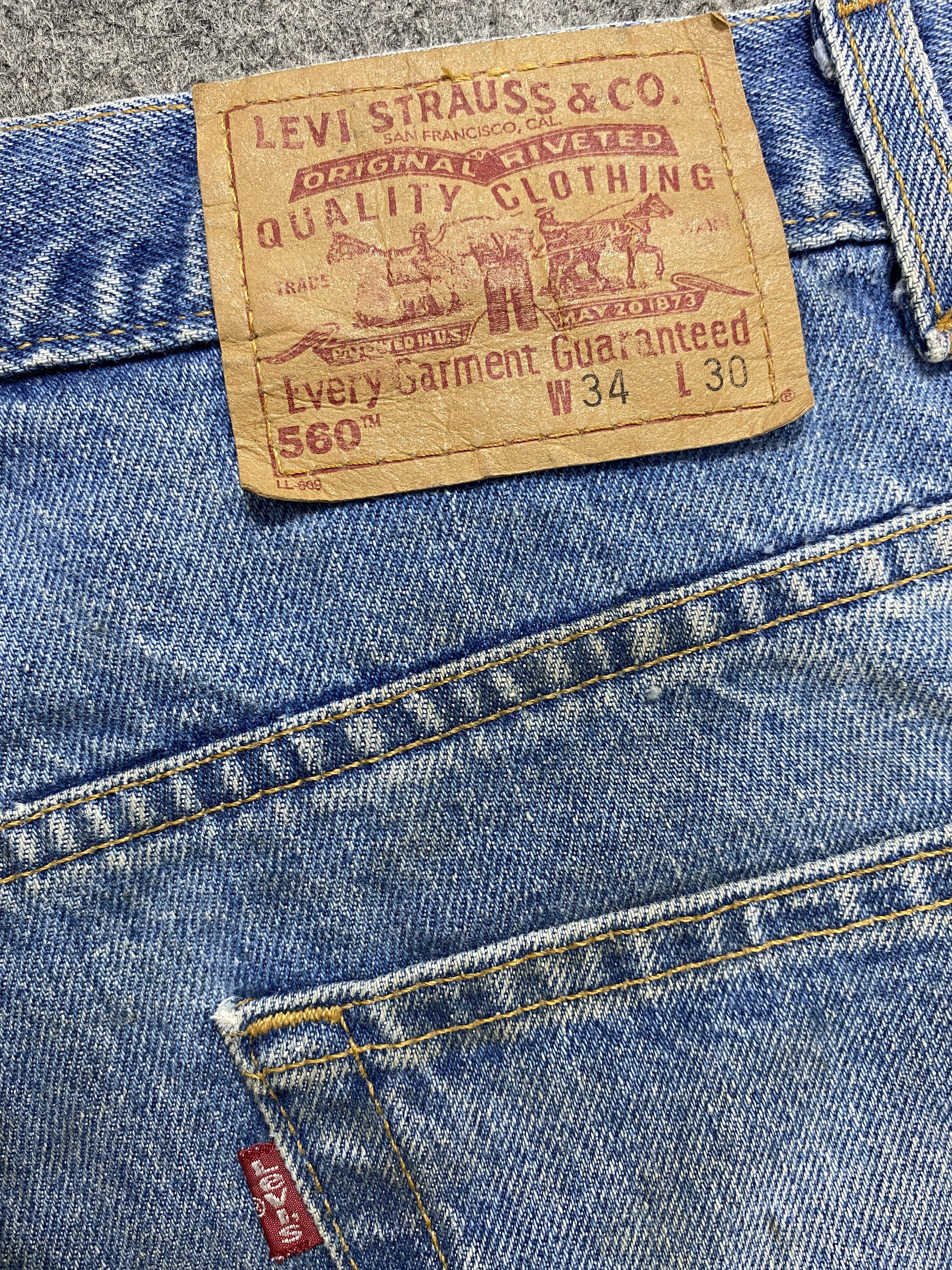 Levi's Dirty Blue Vintage Levi's 560 Jeans 34x30 Denim -JN2168 Size US 34 / EU 50 - 9 Thumbnail