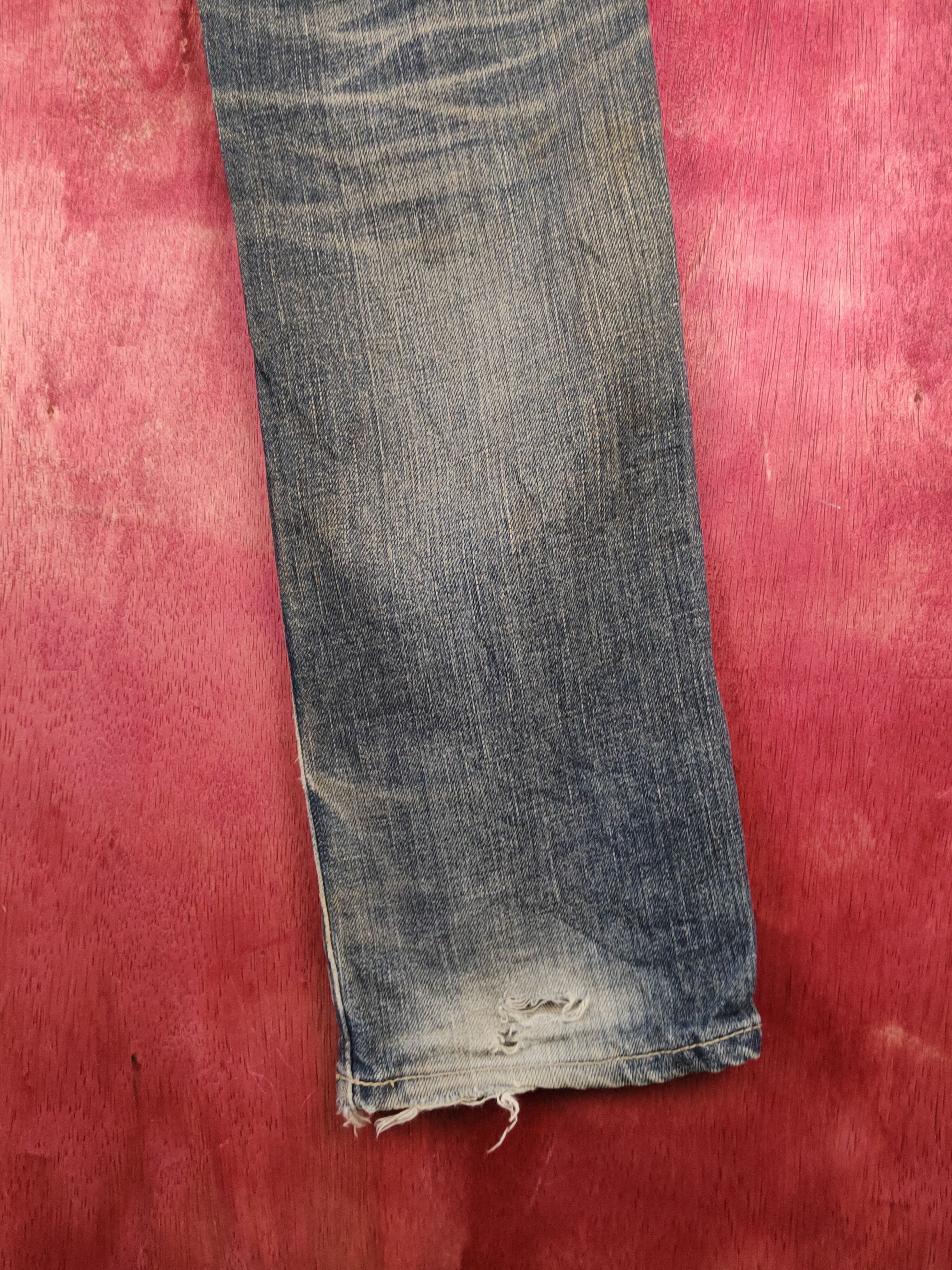 Japanese Brand Open Arms Dark Blue Faded Distressed Ripped Jeans #S2219 Size 30" / US 8 / IT 44 - 11 Thumbnail