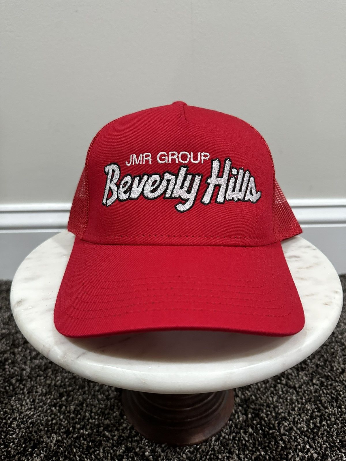 Other Beverly Hills JMR Group Red Trucker Hat Size ONE SIZE - 1 Thumbnail