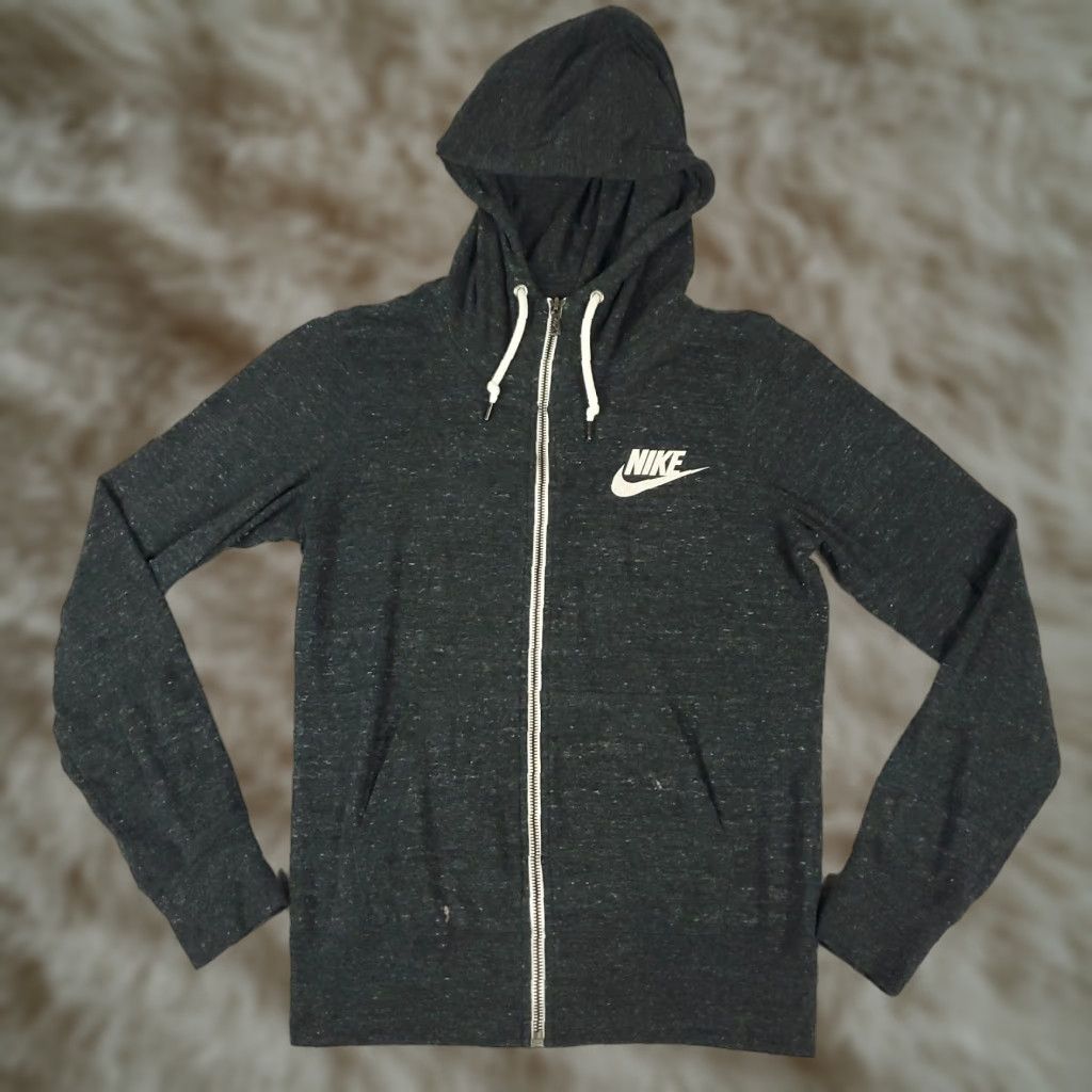 Nike Nike Hoodie Womens Medium Gray Swoosh Full Zip Sweatshirt (Vintage: No) Size M / US 6-8 / IT 42-44 - 1 Thumbnail
