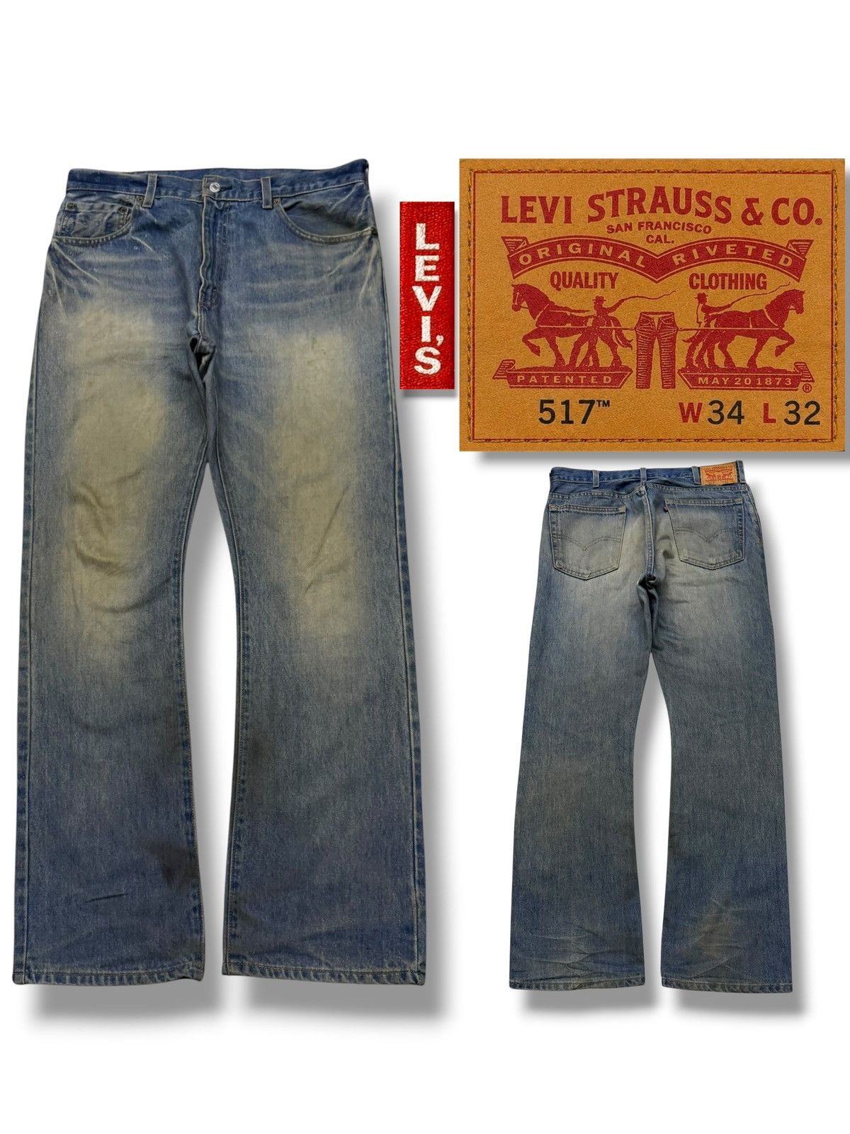 Levi's Vintage Levi’s 517 Denim Jeans | Relaxed Bootcut Fit | W34 Size US 34 / EU 50 - 1 Thumbnail